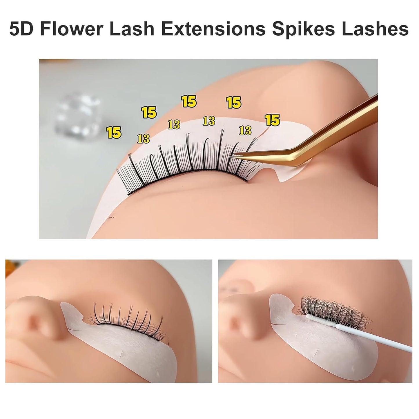 5D Flower Lash Extensions Spikes Lashes 0.07 Matte Black D Curl Lashes 14mm Volume Eyelash Extension Lash Trays Professional Use(5D Flower,0.07-D,14mm)
