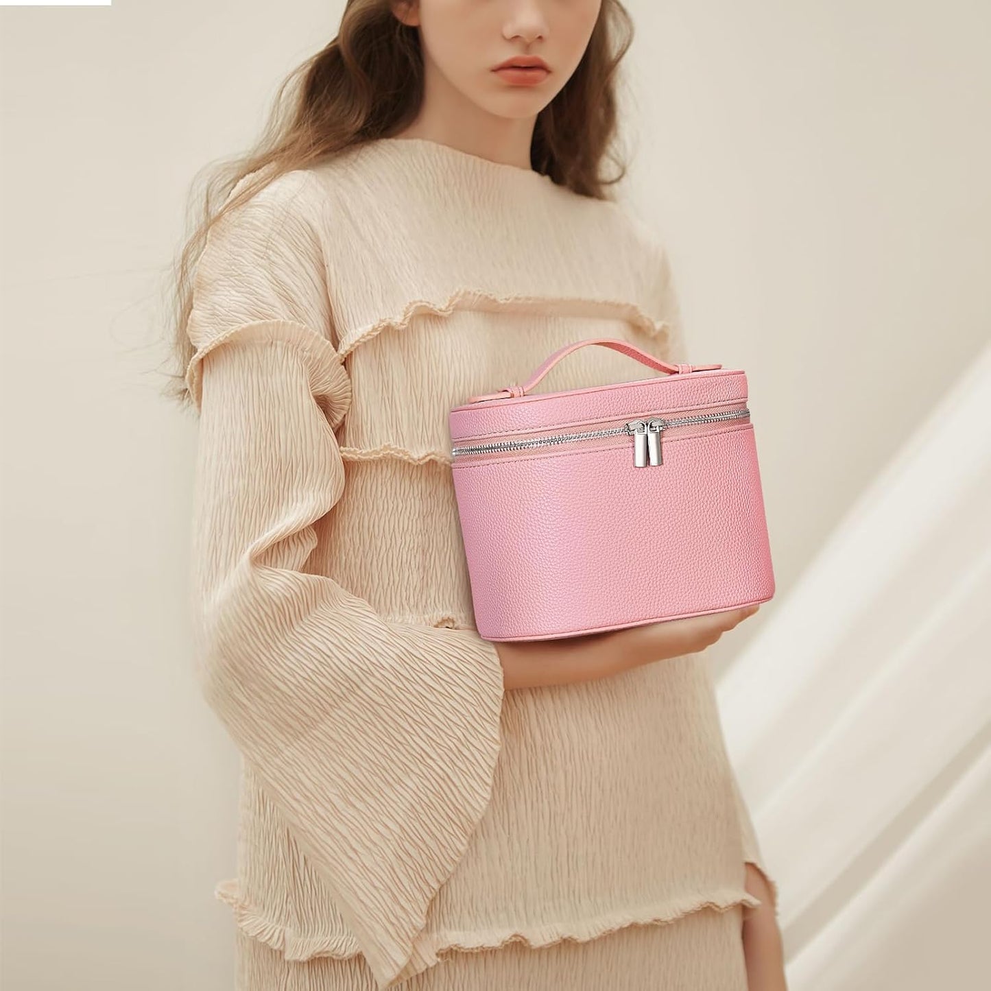 YFGBCX Makeup Bag Vanity Case with Removable Divider Travel Toiletry Bag Portable Cosmetic Bag Makeup Organizer Case