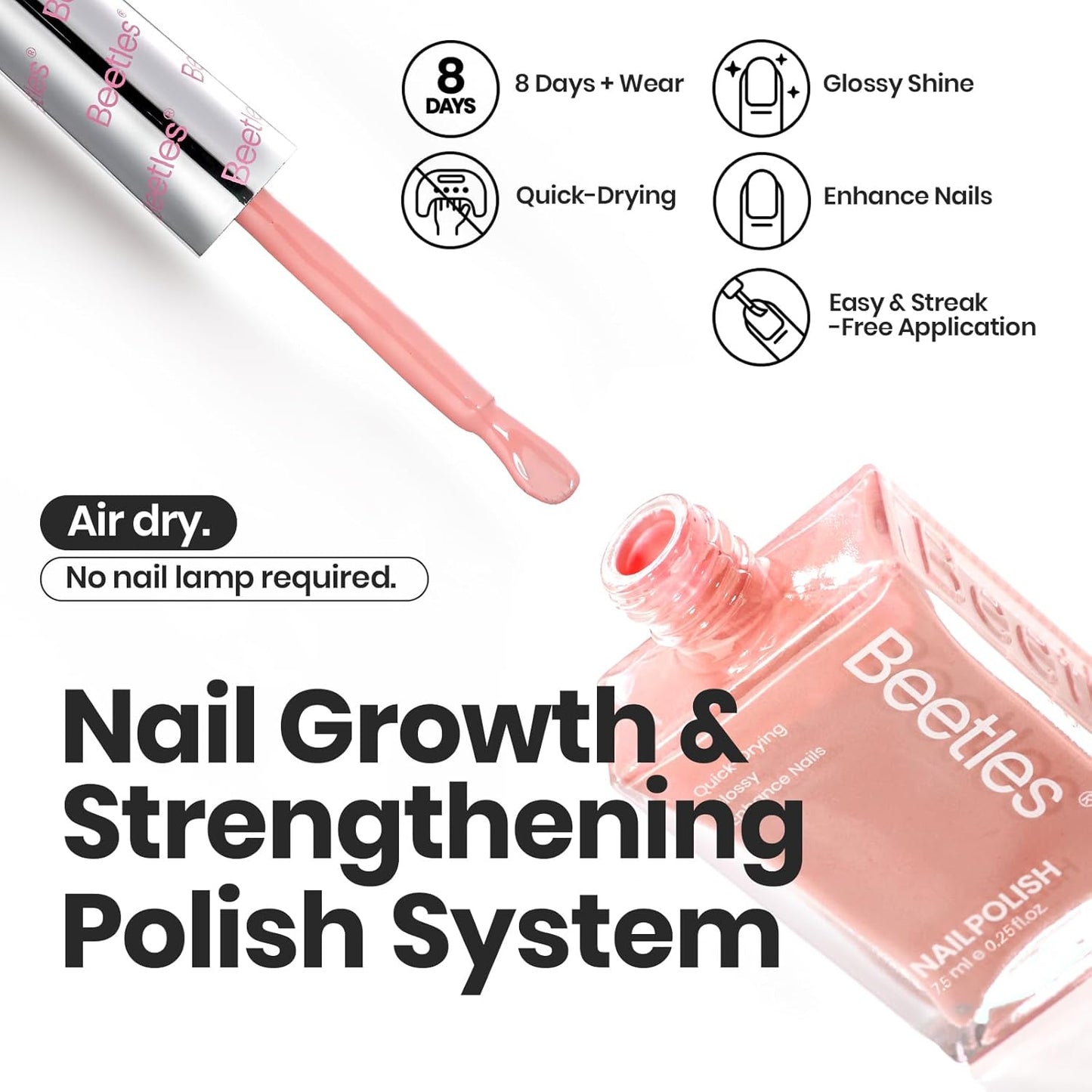 Beetles Pastel Nail Polish Set -6 Colors Pink Blue Yellow Nude Pink Purple Nail Polish Set Quick Dry Finger DIY Air Dry Nail Art Salon Home Pastel Reverie Gift for Women