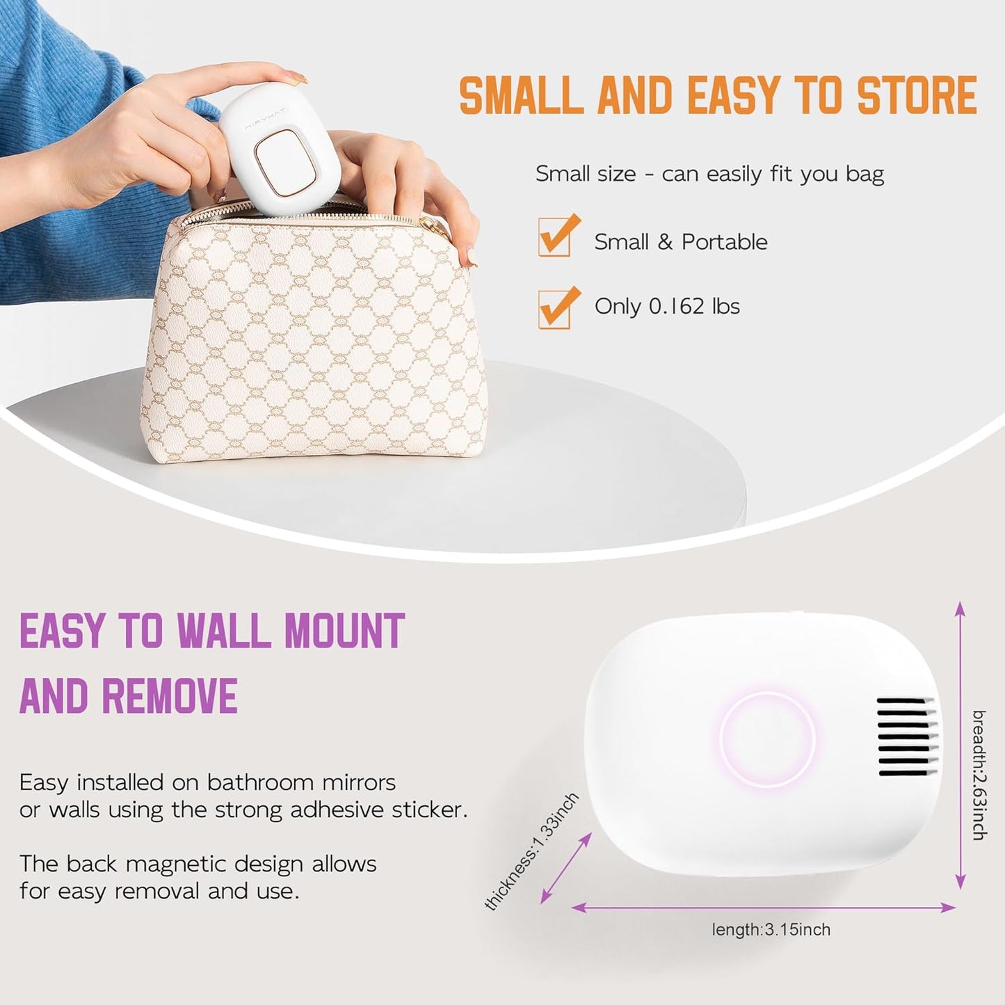 Toothbrush Sanitizeri Case with U V-C Lights, Dryer Heating, Fan Drying - Rechargeable Portable Toothbrush Cover, Magnetic Wall Mount Sterilizeri Box for Home, Travel & Fits All Toothbrushes