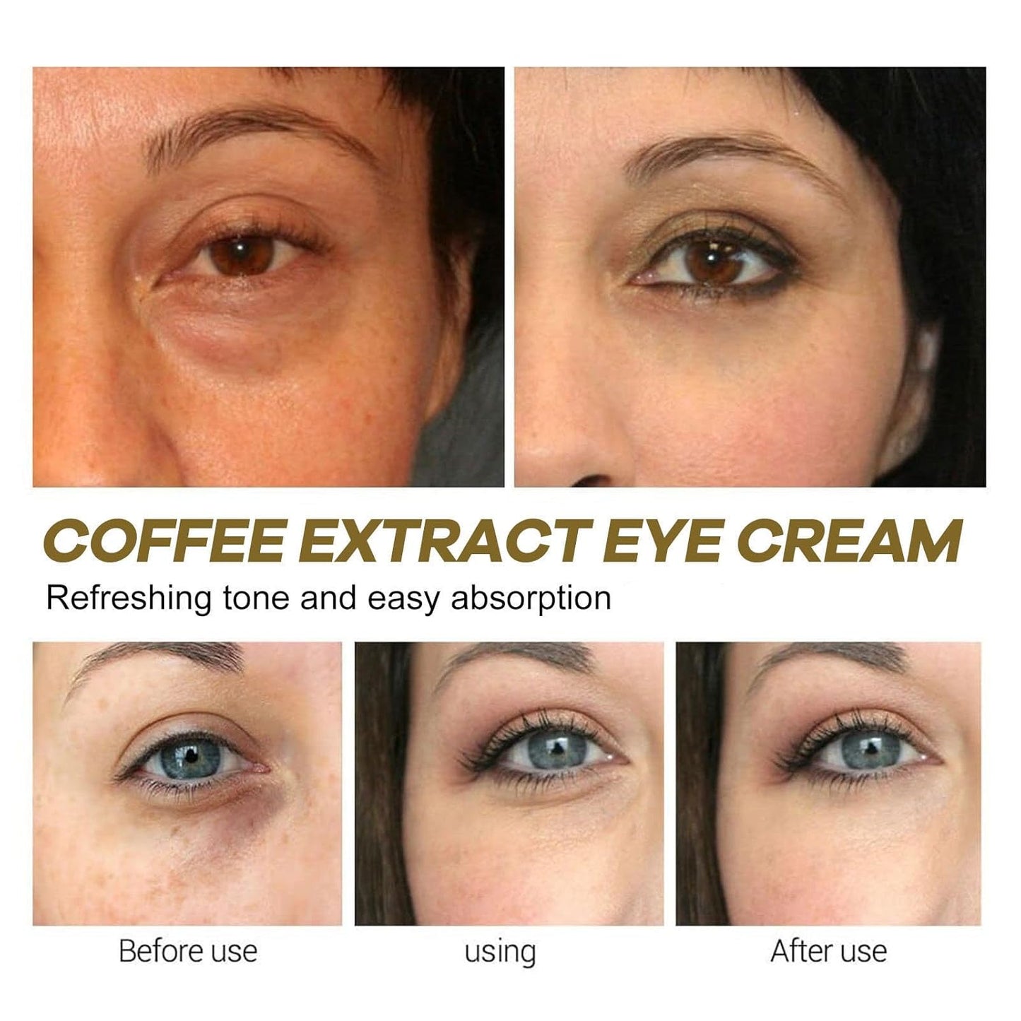 2Pcs Caffeine Eye Cream, Caffeine Eye Cream For Dark Circles And Puffiness, Korean Retinol Fix Eye Cream For Tightening And Firming Skin