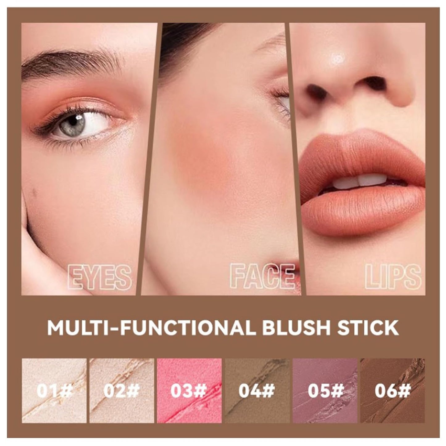 3pcs Face Contour Stick Makeup Set, Highlighter Stick Blush Stick Cream Contour Kit with Brush, Contouring Stick for Fair Skin, Concealer Makeup Stick Gift for Beginner Women Teen Girls