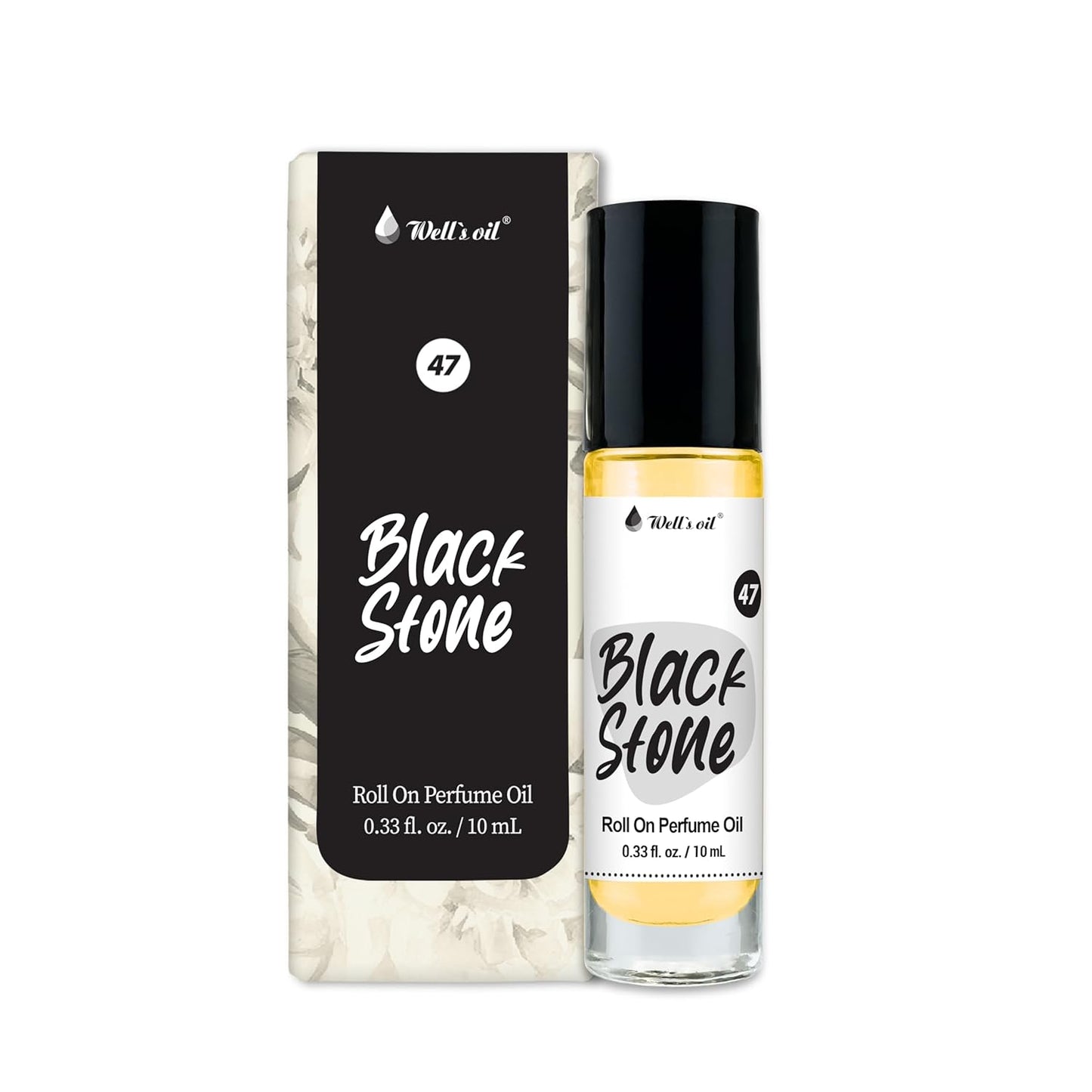 Well's Oil Roll-On Perfume Oil (Black Stone) | Woody & White Floral Notes | Long-Lasting | Paraben-Free | 0.33 Fl Oz / 10 ml