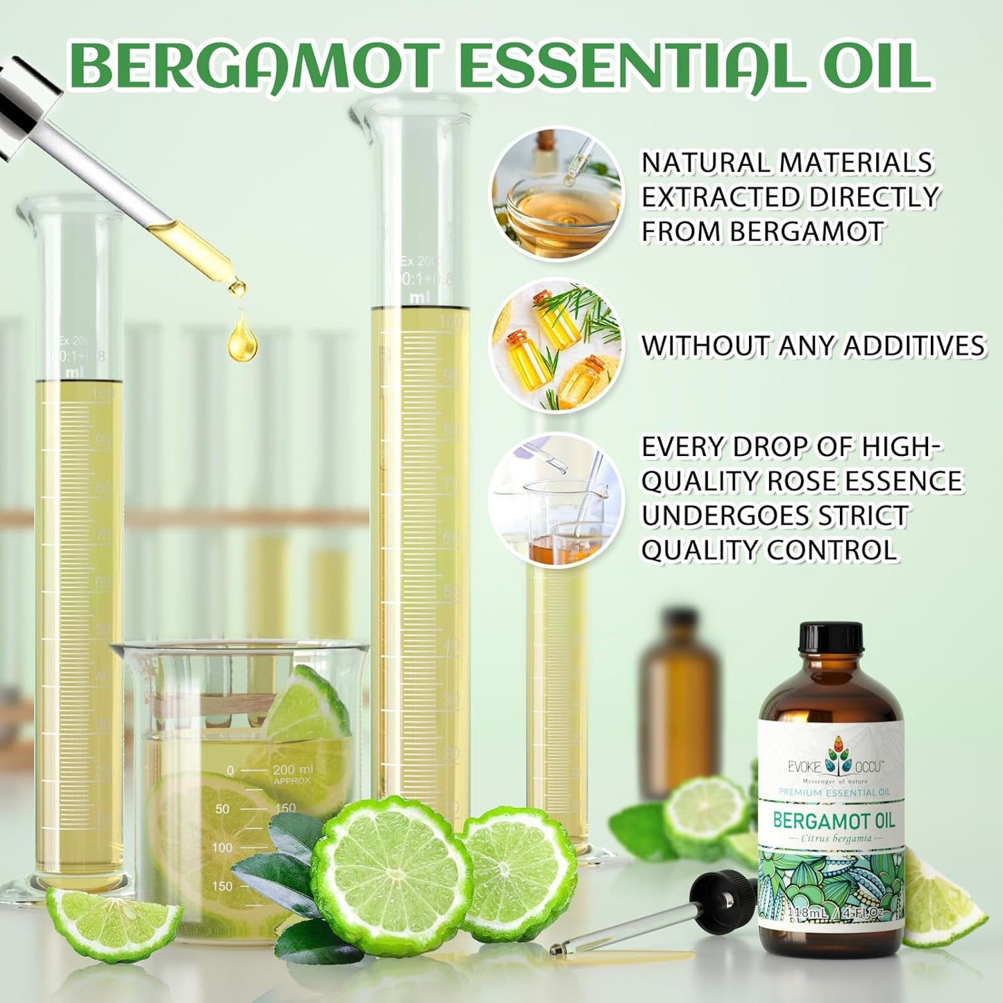 EVOKE OCCU Bergamot Essential Oil for Diffuser Skin Relaxation & DIY Wool Dryer Balls - 4 FL Oz