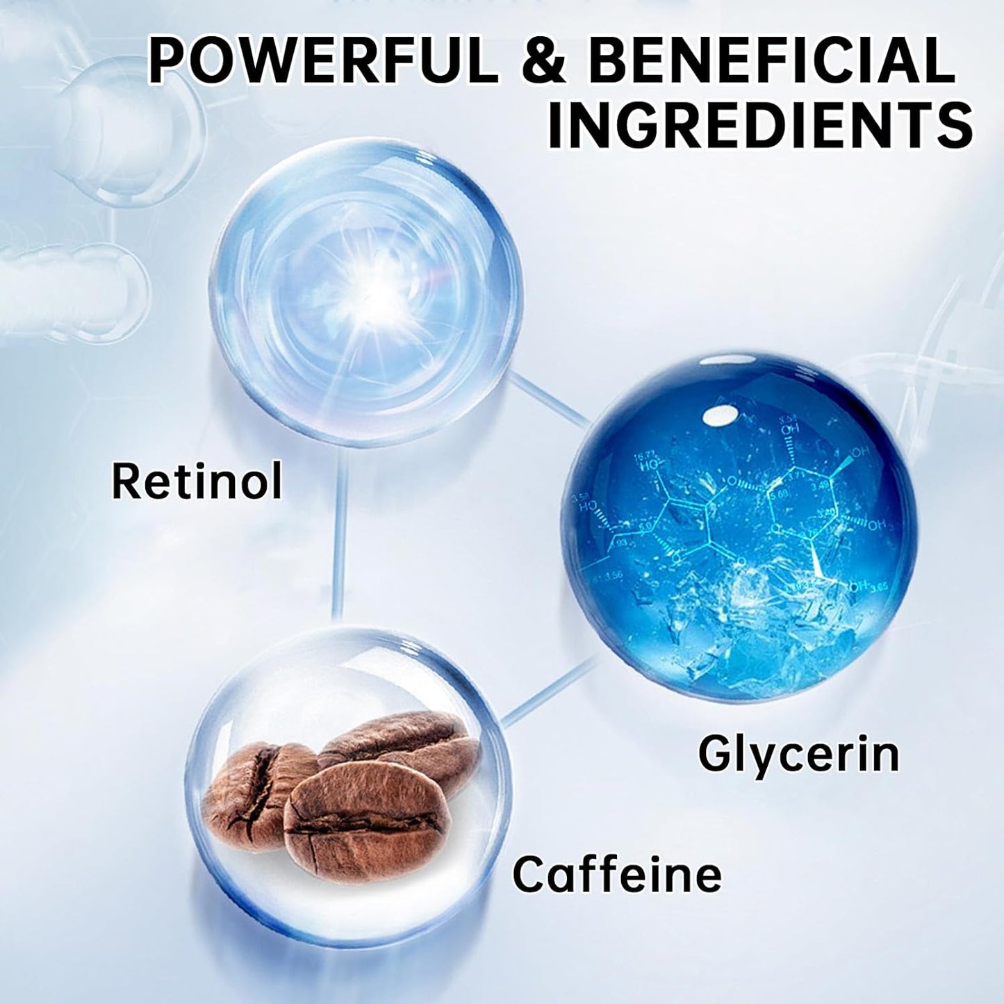 5% Caffeine Eye Cream Anti Aging, Eye Cream For Puffiness & Bags Under Eyes, 1 PCS Caffeine Eye Serum With Under Eye Roller For Wrinkles, Fine Lines & Dark Circles, Natural Eye Daily Care