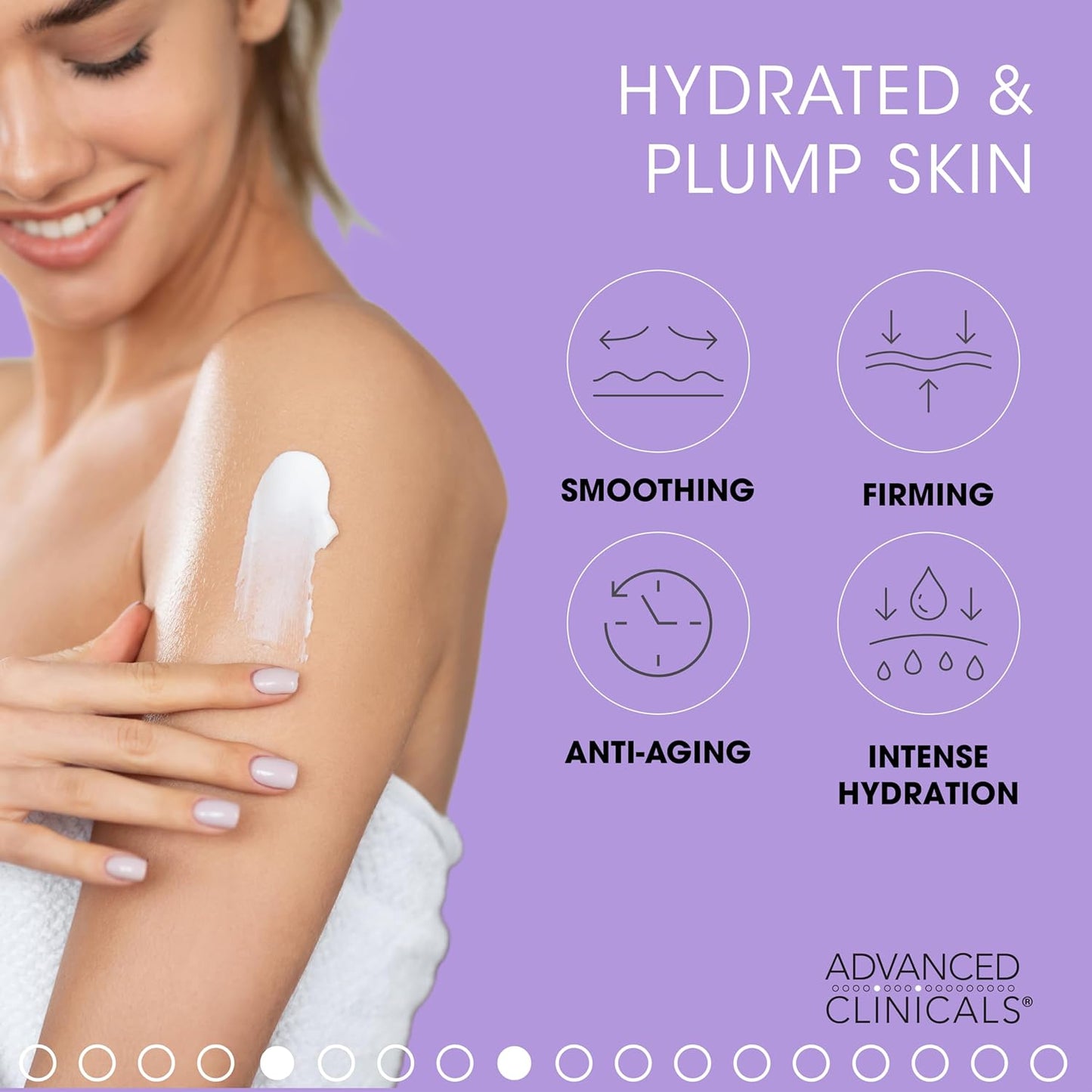 Advanced Clinicals Hyaluronic Acid Body Lotion + Firming Collagen Cream 2pc Skin Care Set | Skin Tightening Body Moisturizer & Face Lotion | Hyaluronic Acid Lotion | Skin Care Products, 2pc Bundle