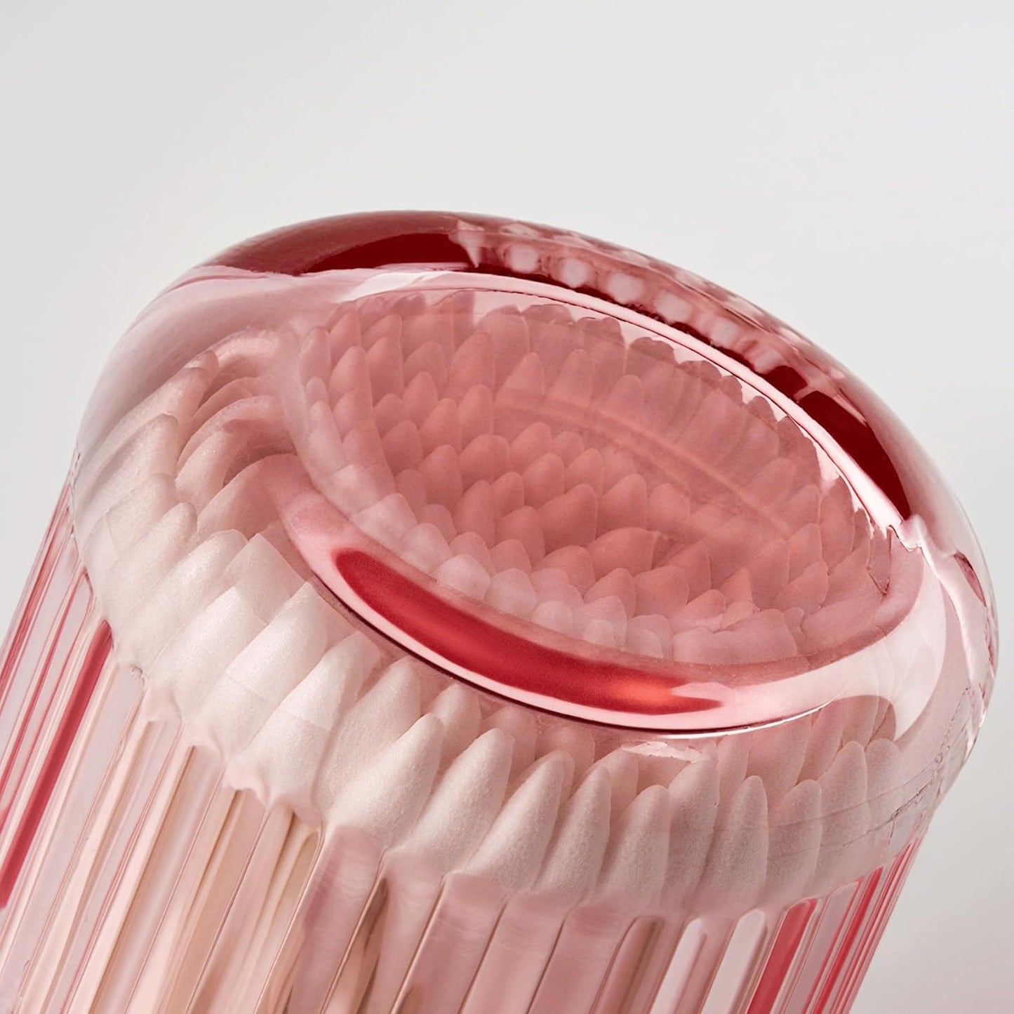 2 Pack Qtip Holders for Bathroom, Clear Glass Apothecary Jars with Lids,Vintage Bathroom Canisters for Cotton Balls,Swabs,Floss Picks,Hair Ties,Vanity Organizer and Storage Decor (Pink)