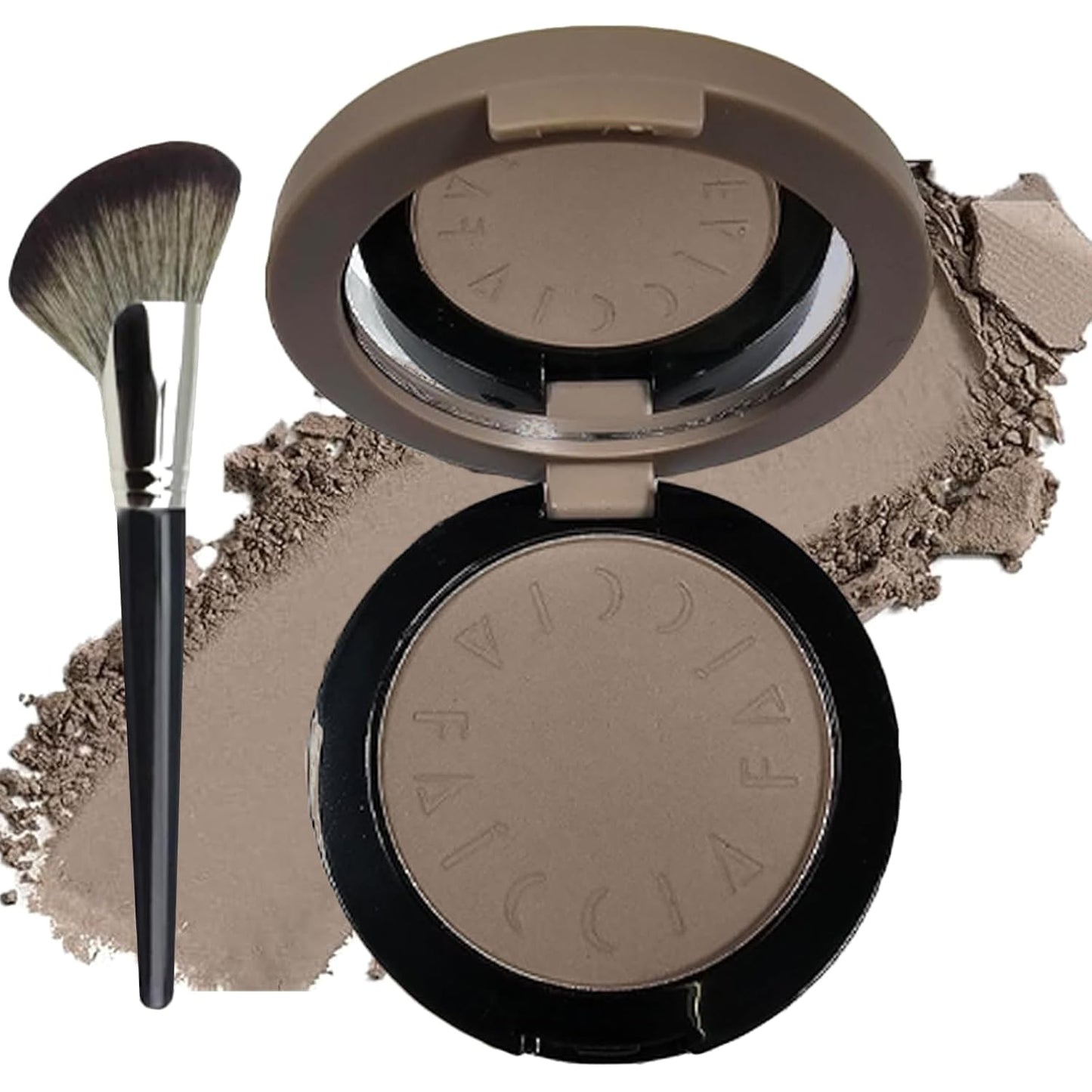 Cool Toned Contour Palette with Mirror, Taupe Grey Contour Powder for Fair Pale Light Cool Toned Skin, Nose Contouring Bronzer Powder with Face Brush