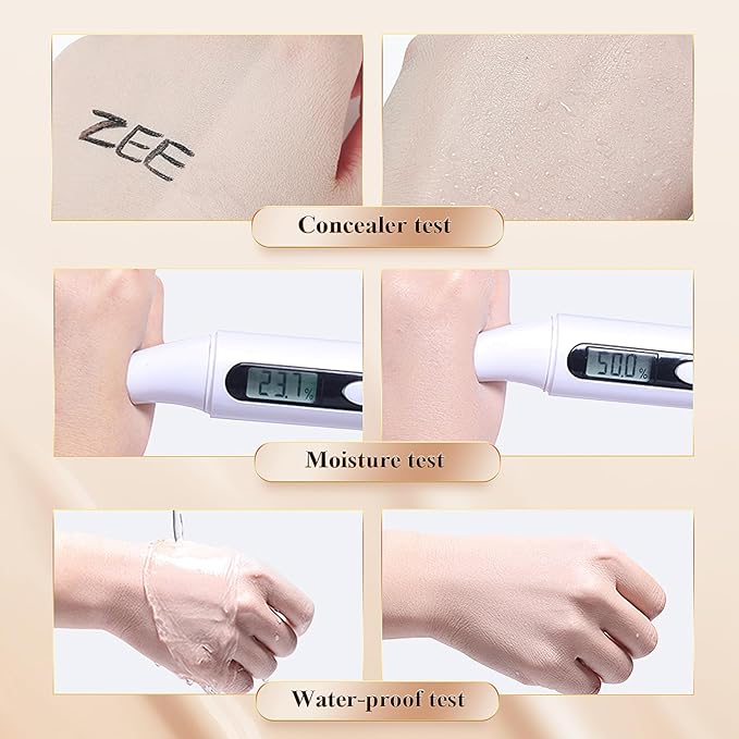 Mushroom Head Air Cushion CC Cream - Oil Control & Moisturizing Concealer Makeup Base, Brighten Long - Lasting Even Color Correcting Concealer Full Coverage for All Skin Types (Buff Beige)