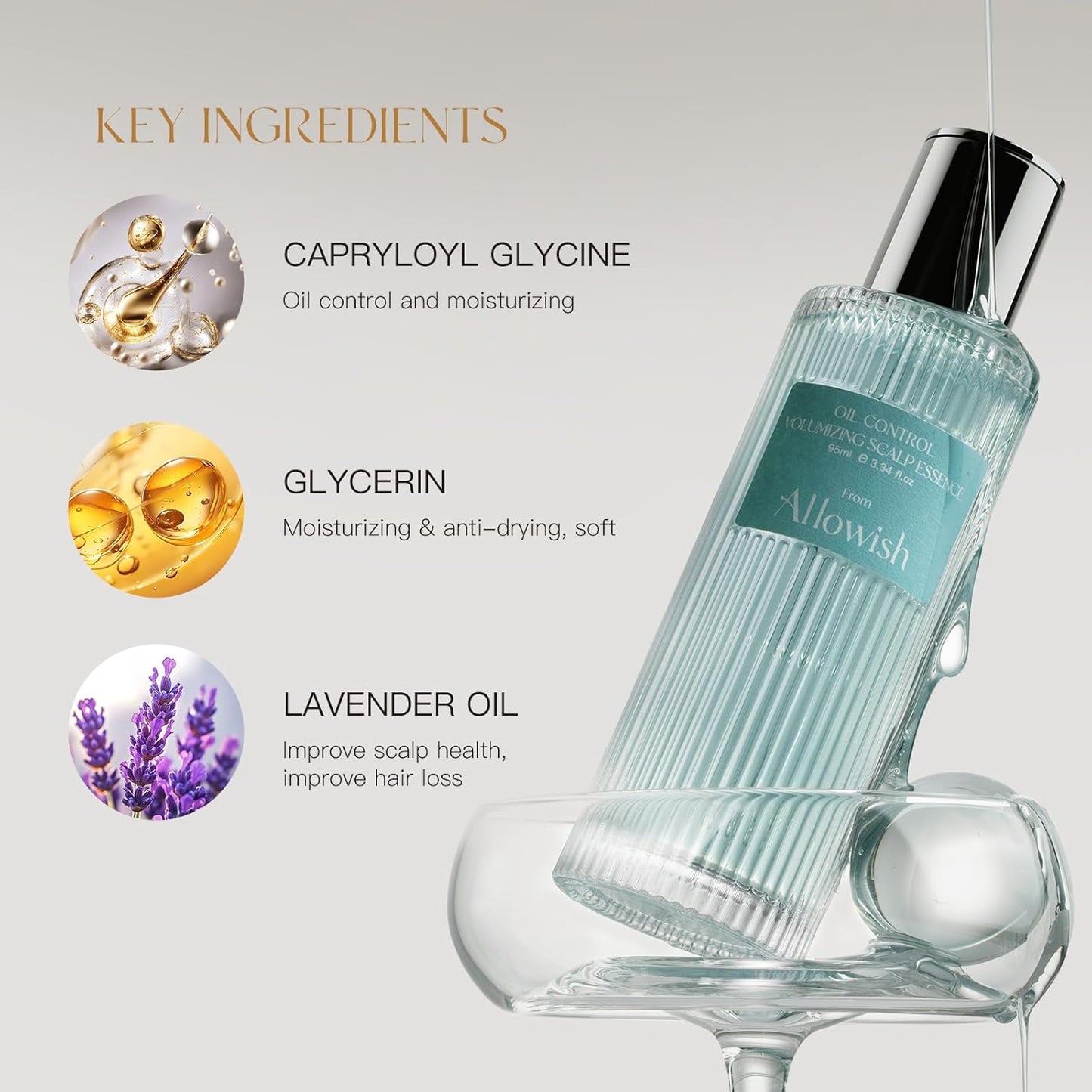 Advanced Hair Serum - 95 ml Scalp Treatment for Fuller, Nourish, Glossy Hair | Prevents Frizz, Promotes Healthy Scalp & Strengthens Roots, Reduces Oil & Buildup