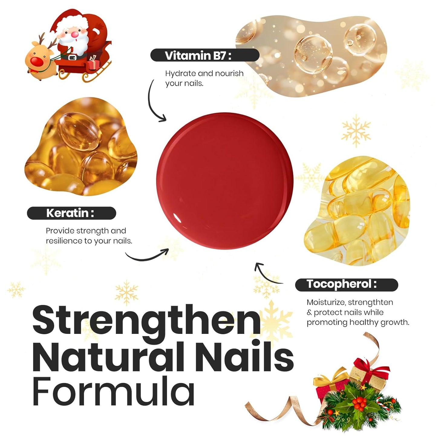 Beetles Red Nail Polish Set Blazing Rose, 6 Colors Dark Red Burgundy Nail Polish Glossy 15ml Enhance Nails Quick Dry Fingernail Polish for Nail Art Manicure 4th of July DIY at Home Gifts For Women