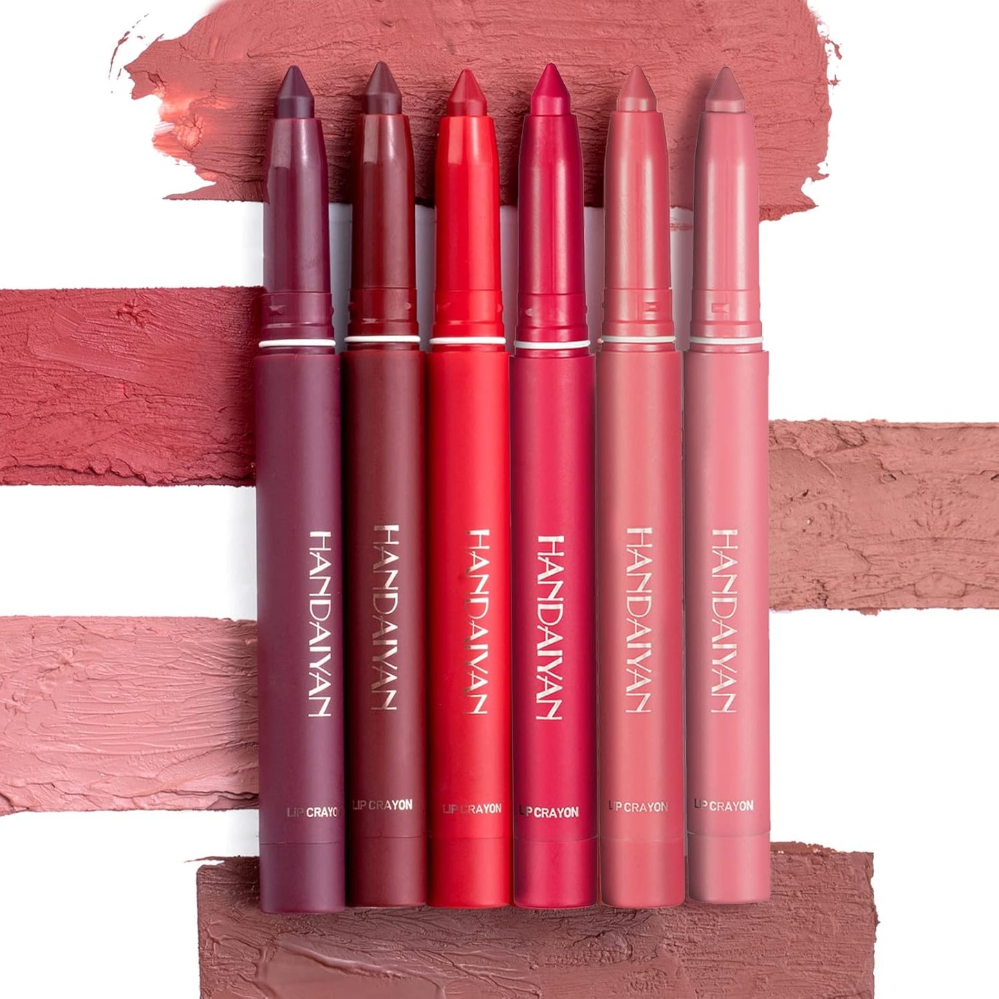 6 Colors Matte Lipstick Lip Liner Pencil Set Double End Matte Lipgloss Lipliner Set Waterproof Lip Gloss Non-Stick Cup Long Lasting Cosmetics Lip Stick Professional Lip Makeup Kit