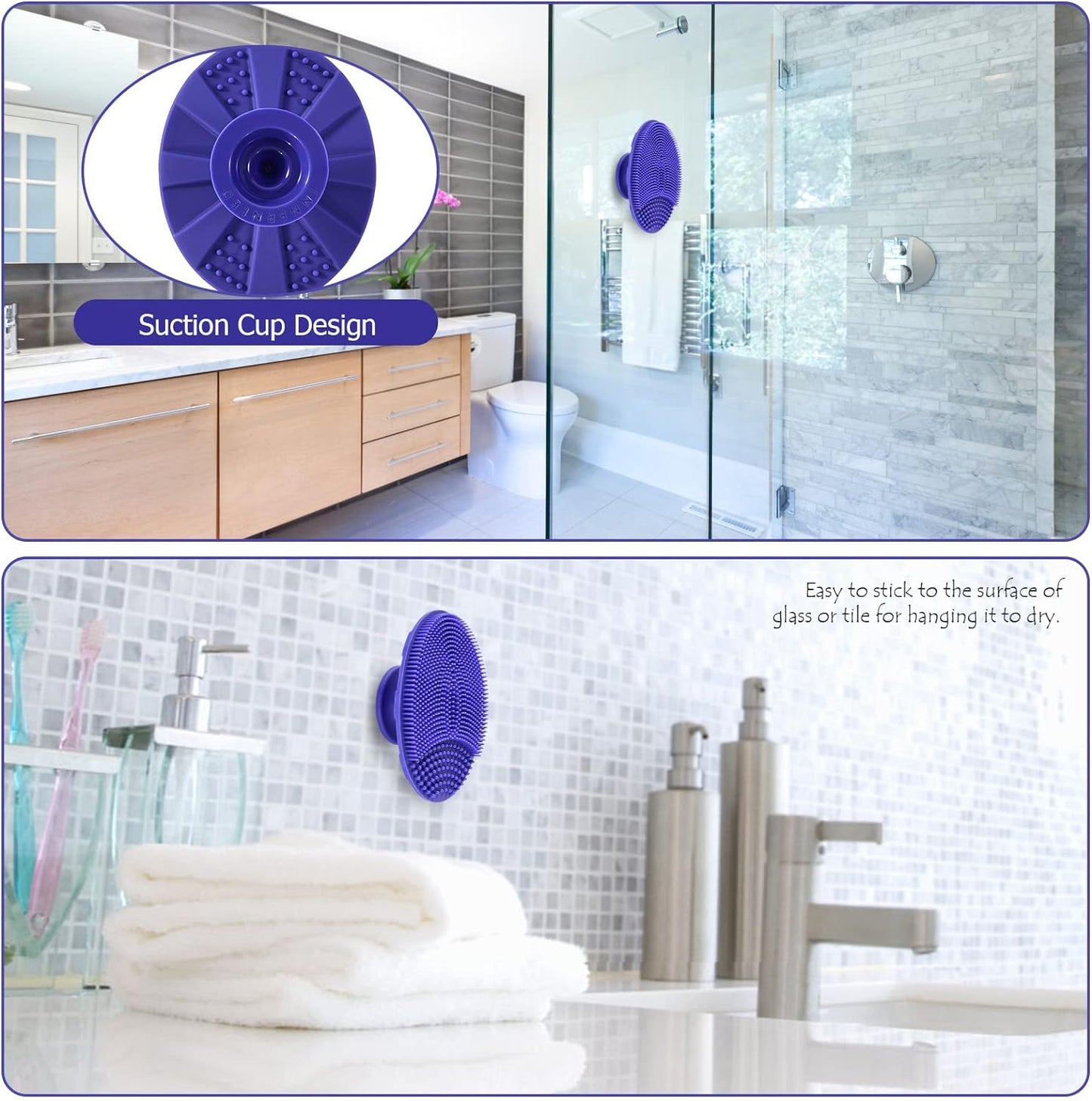 INNERNEED Silicone Face Cleansing Scrubber, Exfoliating Scrub Manual Handheld Facial Brush Blackhead Remover, Food-Grade Soft Bristle (Pack of 4)