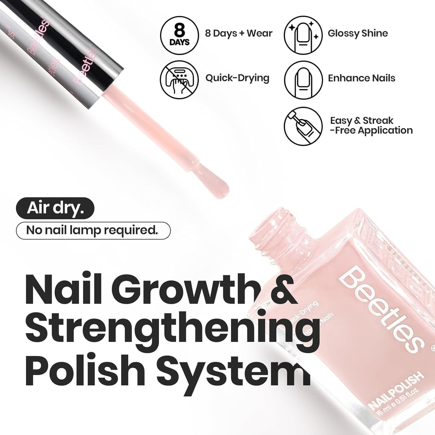 Beetles Nude Nail Polish Set Coconut Mousse 6Pcs, Pink Nail Fast Drying Long Lasting Neutral Brown Red Burgundy Dark Lacquer Glossy for Salon-Quality Results