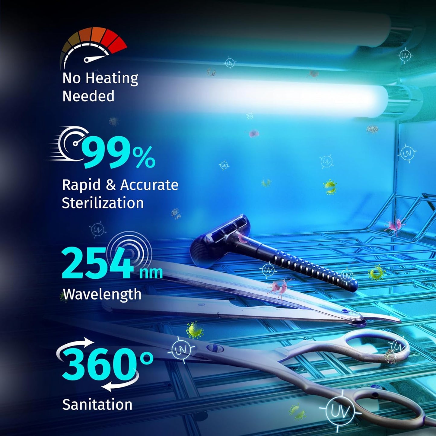 JJ CARE UV Sanitizer Cabinet – 8L Capacity, LED Timer, 99% UV Killing Efficiency, Professional UV Sanitizing Cabinet for Salon, Spa, Office, and Home Use