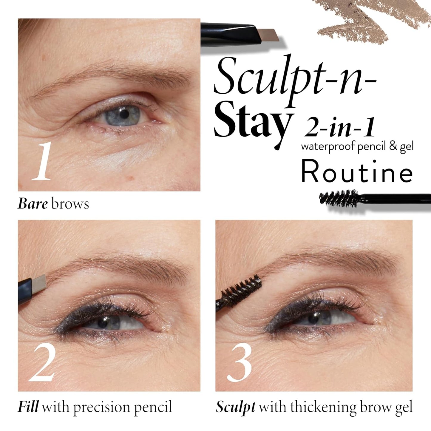 LAURA GELLER NEW YORK Sculpt-n-Stay Waterproof Brow Pencil & Gel- Blonde