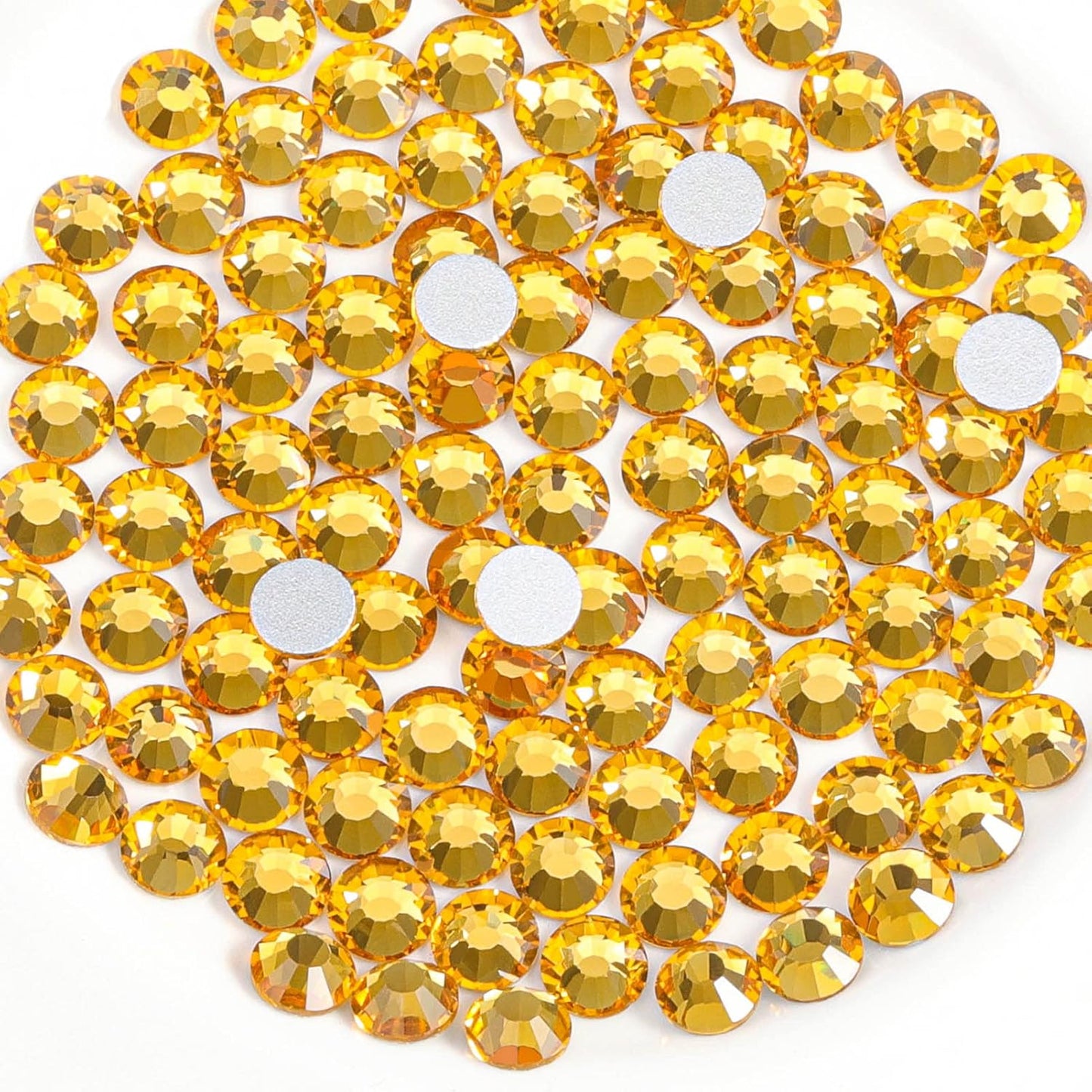 Beadsland 1440pcs Flat Back Crystal Rhinestones Round Gems for Nail Art and Craft Glue Fix, Topaz,SS12,3.0-3.2mm