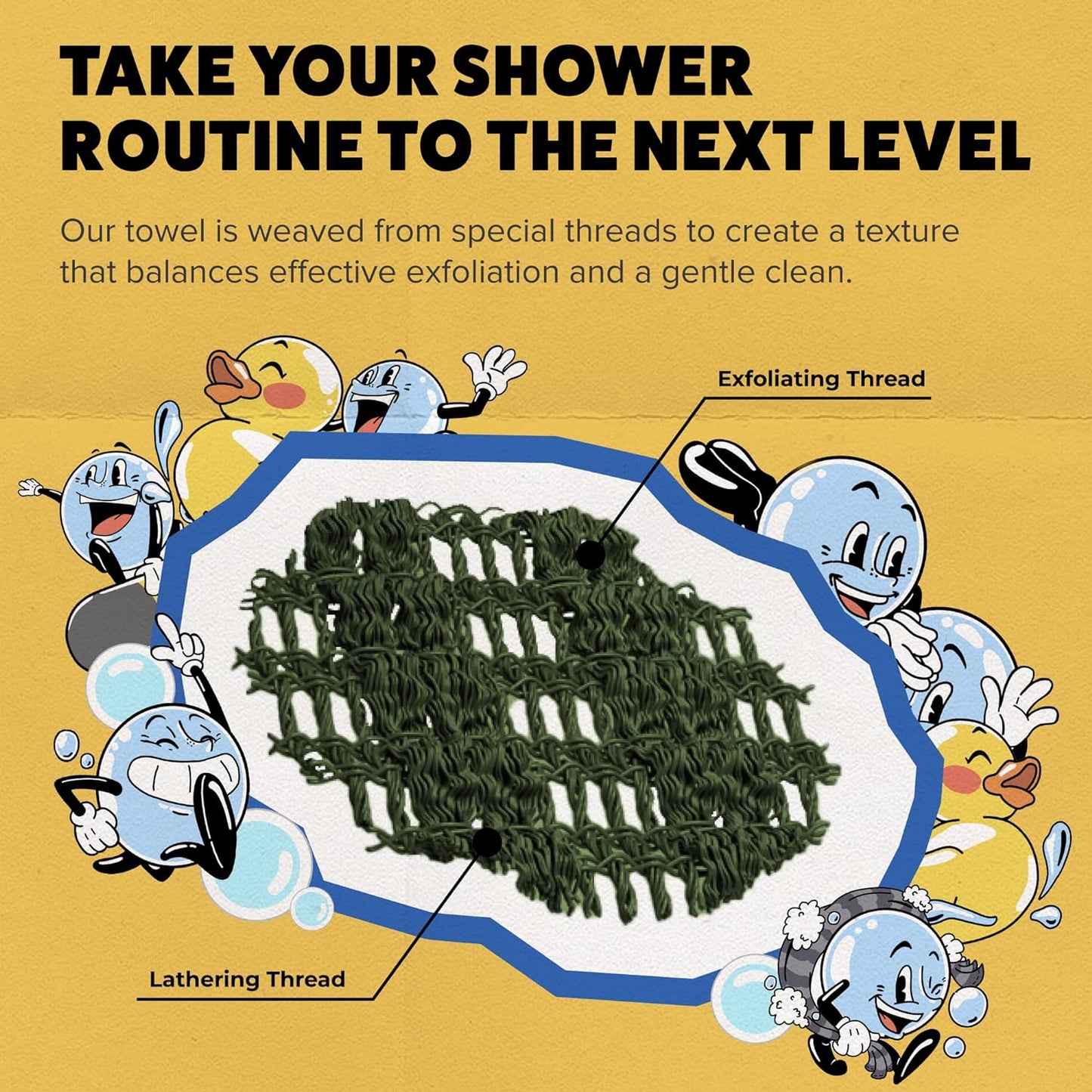 GOSHI Exfoliating Shower Towel - Rip-Resistant Exfoliating Washcloth for All Skin Types - Moss Green - Made in Japan