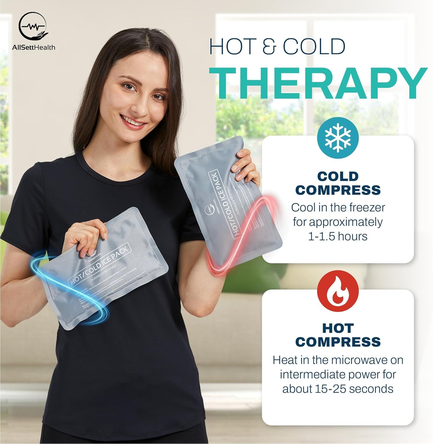 Reusable Ice Packs for Injuries - (10" x 6") Soft Ice Pack with 1 Sided Velvet Soft Fleece Fabric, Flexible Hot and Cold Gel Ice Pack Set, Grey, Pack of 2