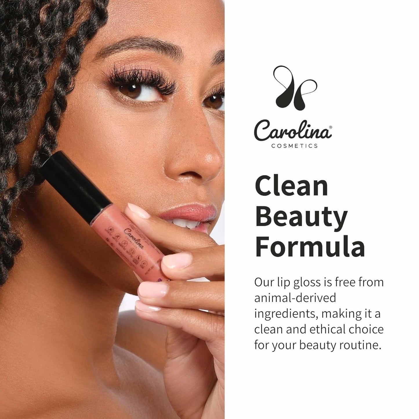 Non-Sticky Lip Gloss (Divine) - Plant-Based Hydrating & Nourishing with Sunflower Seed Oil, Cacao & Grape Seed Oil - 5g/0.18oz