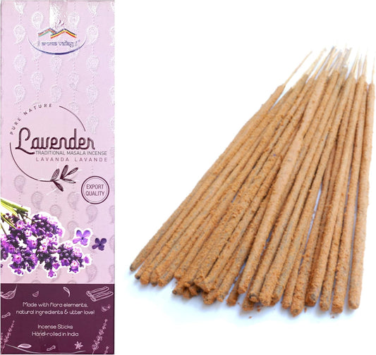 Lavender Incense Sticks - Traditional Handcrafted Masala Incense - 40 to 50 Sticks Approx.