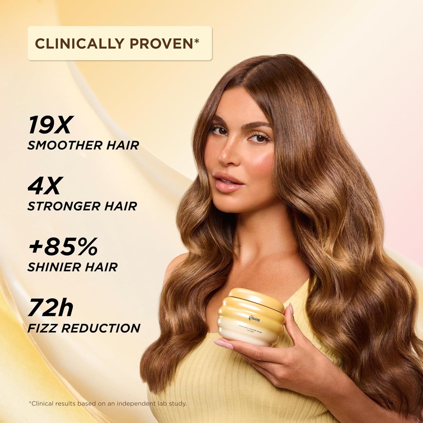 Gisou Honey Gloss Ceramide Therapy Hair Mask, Deep Hydration & Repair, Mirsalehi Honey, Ceramides & Hyaluronic Acid, 4x Stronger Hair & +85% Shine, Suitable for All Hair Types