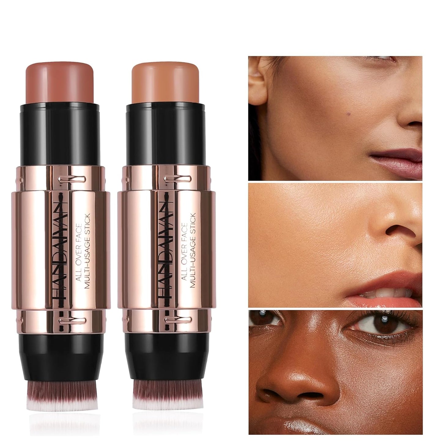 8 Colors Cream Contour Sticks Makeup Kit, Dual-Ended Concealer Stick With Soft Brush, Non-Greasy Long-Wear Face Primer Multi-Use Contouring Pen, Full Coverage Shades Corrector Concealer (02#)