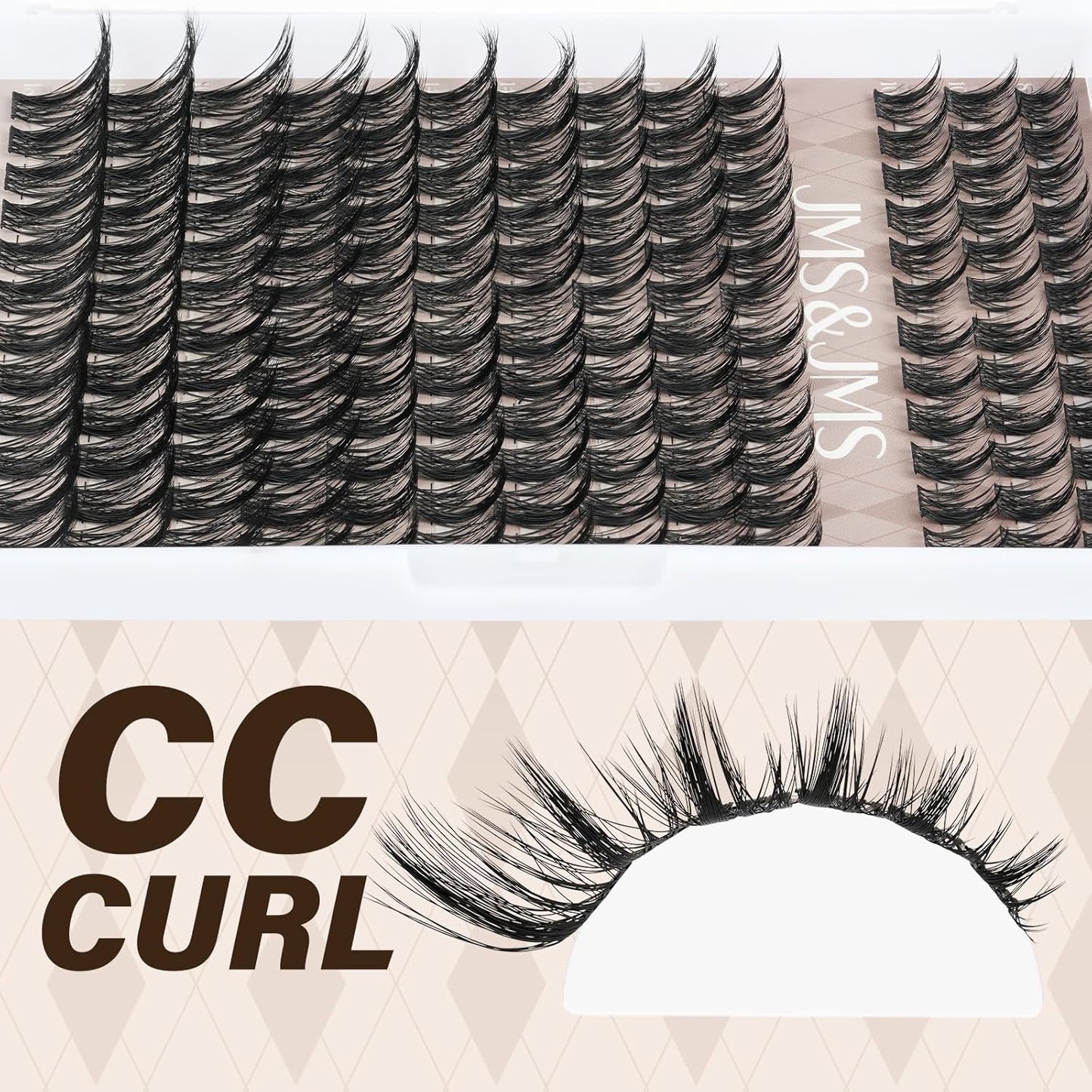 JMS&JMS 156Pcs Lash Clusters CC Curl 8-18mm Eyelash Clusters Wispy DIY Lash Extensions Super Thin Band Soft and Easy to Wear (Side Spike-8-18mix)