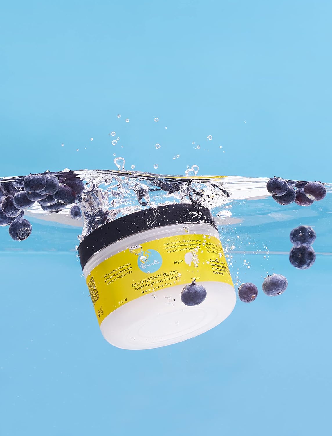 Curls Blueberry Bliss Twist-N-Shout Cream - 8 oz, for the Perfect Twist Outs and Braid Outs, for All Natural Types, Adds Sheen, Moisture, and Definition to Hair