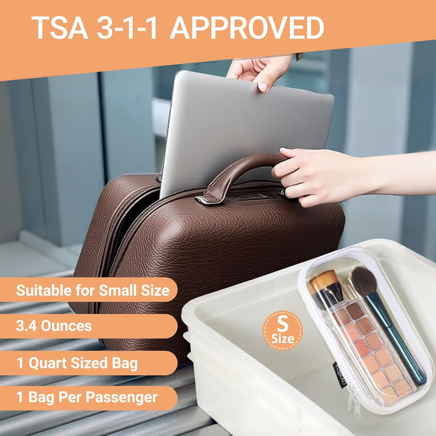 6 Pack Clear Hard Shell Zipper Case (4 Small & 2 Medium), Hard Plastic Organizer Pouches for Travel, Small Items, Makeup, Electronics & Art Supplies - Crush-Resistant & Waterproof Storage