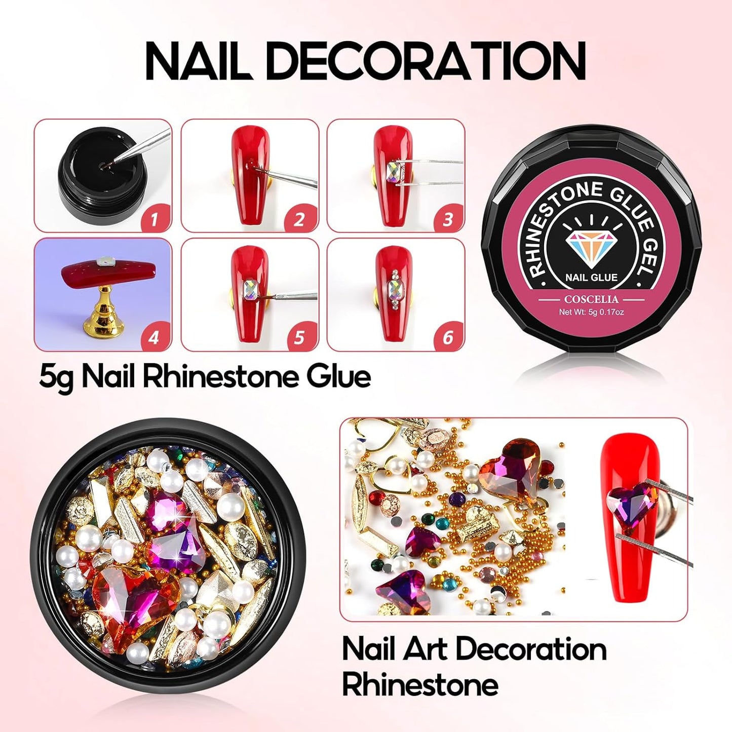 44PC Poly Nail Gel Kit with U V Lamp Starter Kit, 16ML 15 Colors Poly Extension Gel with Light Slip Solution Nail Rhinestones Glitter Decoration Powder Nail Art Kit for Beginners Gifts for Women