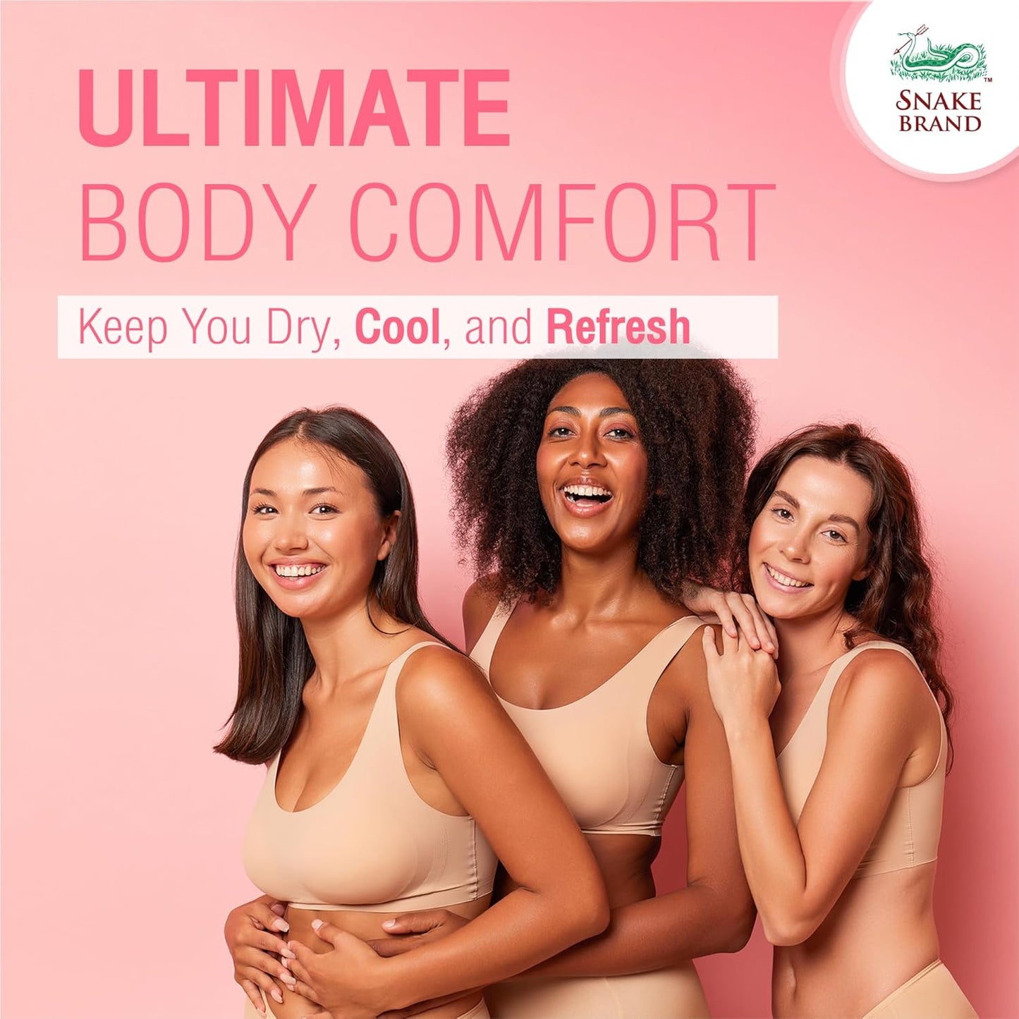 Snake Brand Prickly Heat Cooling Powder for Everyday Use - Anti-Chafing, Heat Rash Relief, Soft Sakura Scent (9.9 Oz / 280g)