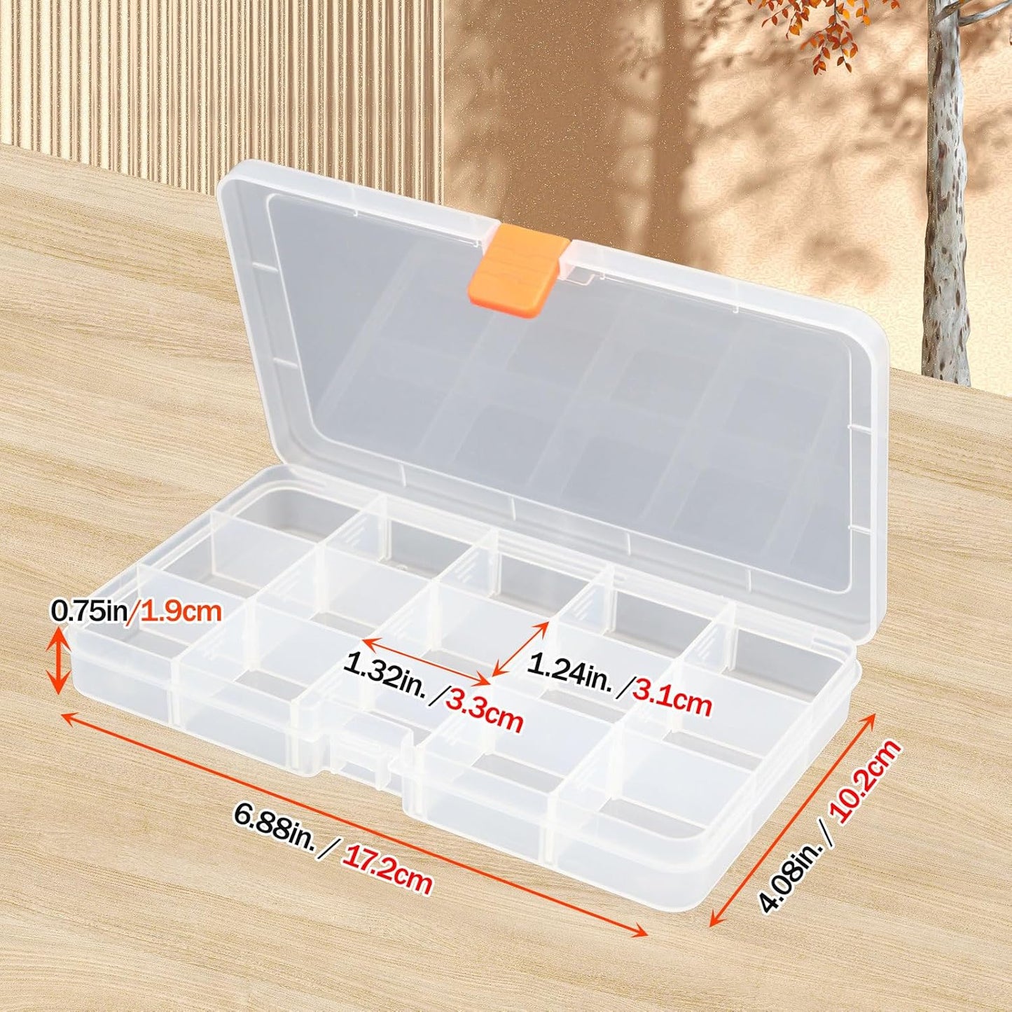 4PACK Extra Thick Bead Organizers, Mini Clear Plastic Storage Box Craft Containers for Nail jewelry rhinestones DIY Supply Case