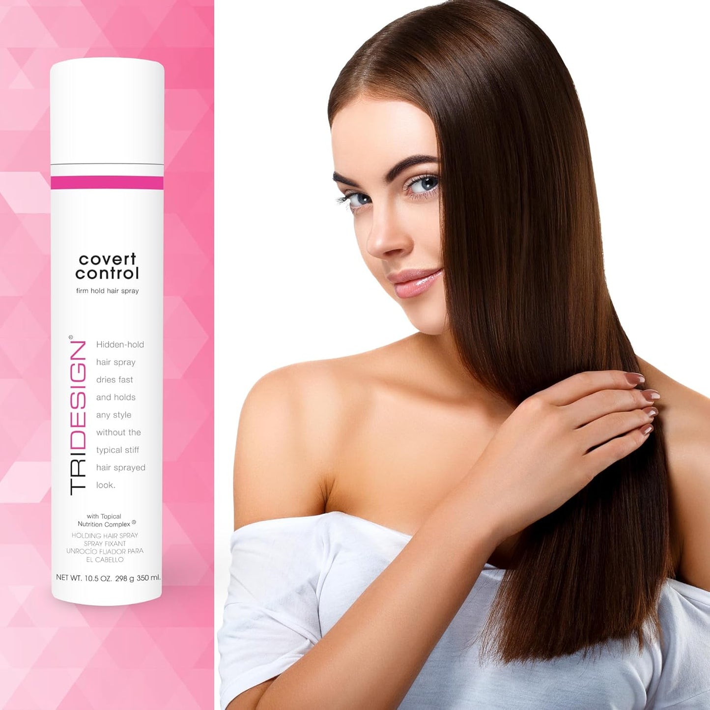 TRI Design Covert Control - Fast-Drying Hairspray for Women & Men, Aerosol Strong Hold Setting Spray, Hair Products, 2 Pack of 10.5 Oz