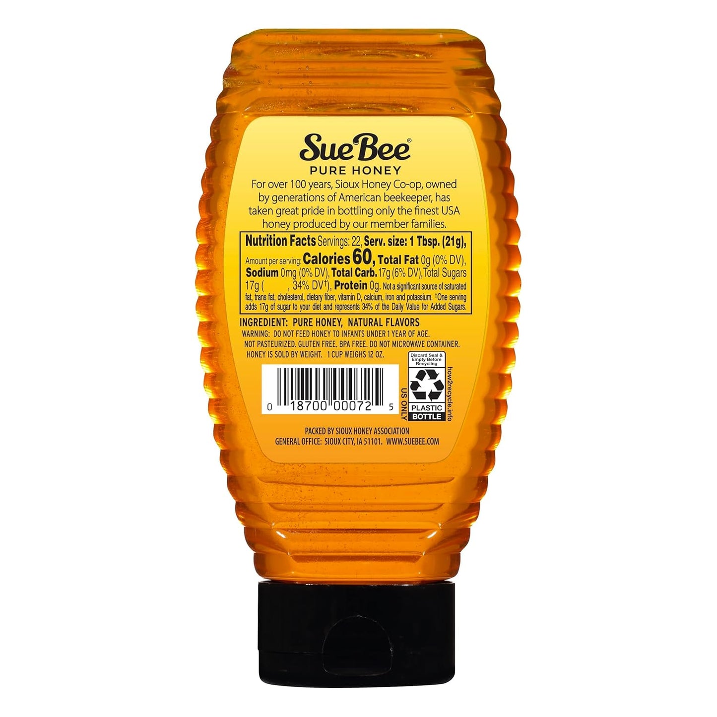 Sue Bee Naturally Flavored Vanilla Honey For Coffee and Pancakes, Salads, Made in USA, 16 oz