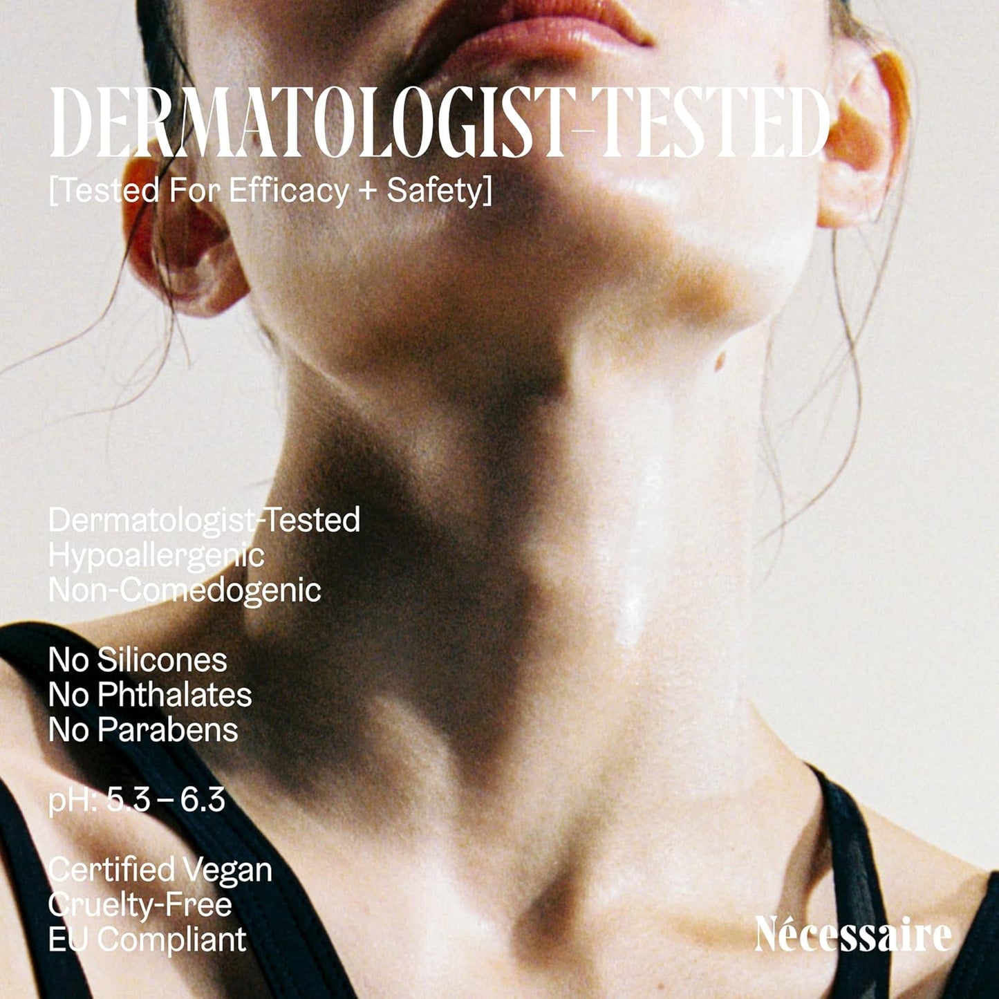 Nécessaire The Neck Serum. Fragrance-Free. 5 Peptides for Tech + Aged Neck. Skin Feels Firm, Looks Lifted. Hypoallergenic. Dermatologist-Tested. 50 ml