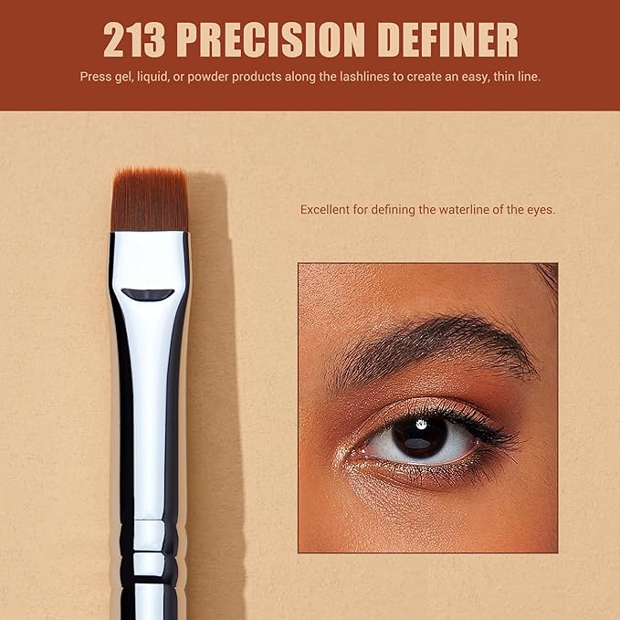 Jessup Eyeliner Brush Set, 3pcs Pro Precision Eyeliner Brushes Fine Point Angled Thin Gel Liquid Flat Winged Eye Liner Brush, Black T346