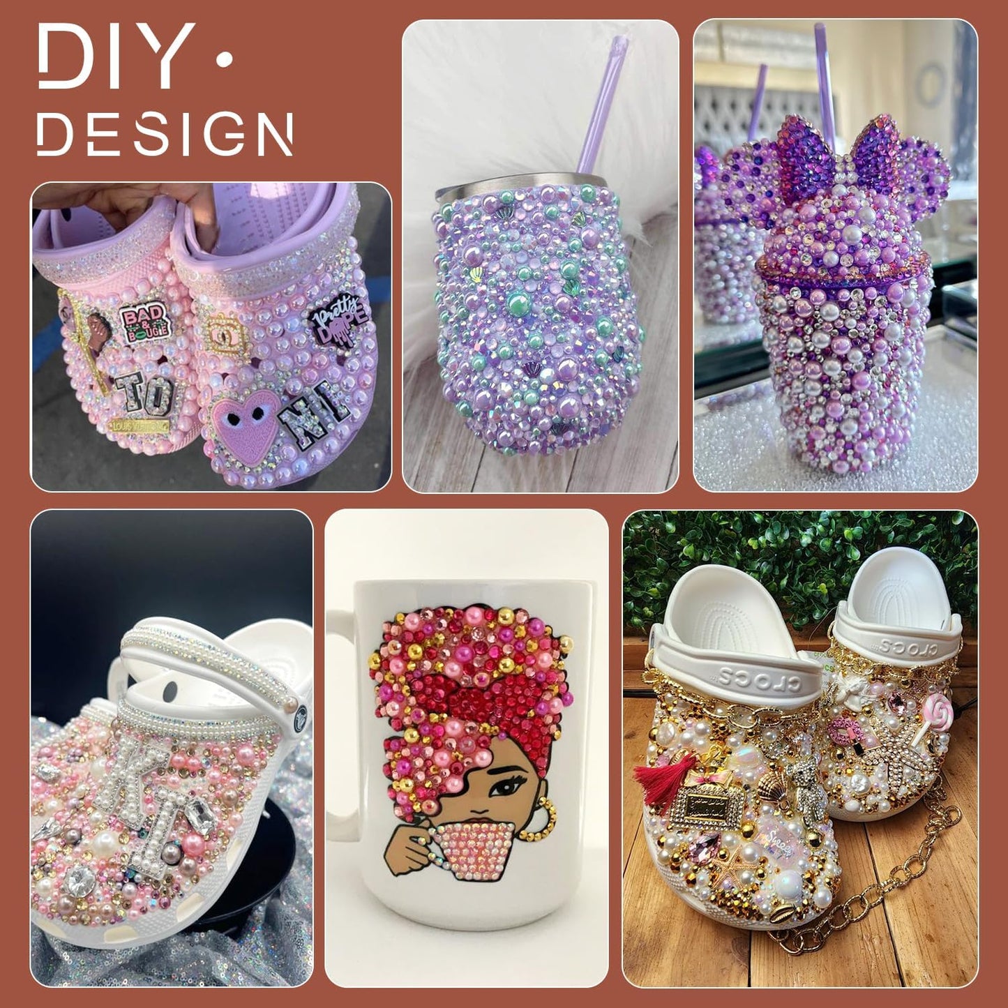 80g Flatback Pearls and Rhinestones for Crafting, Dark Pink 3-10mm Resin Rhinestones and Half Pearls for Bedazzling, Nail Art and Dec with 3pcs 10ml B7000 Jewelry Glue, Tweezer and Pickup Pencil