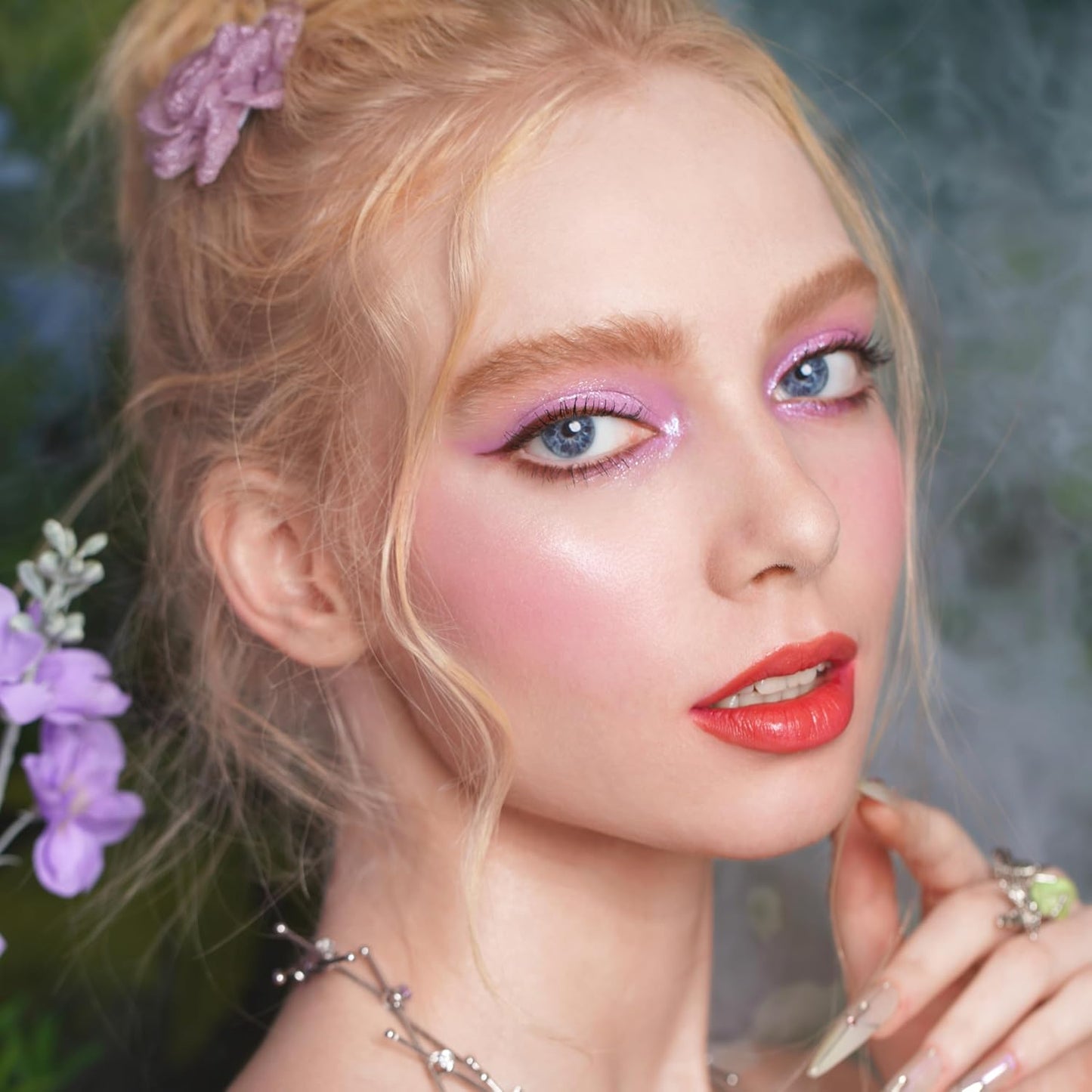 Oulac Purple Blush for Cheeks Blush Makeup| Highly Pigmented Cream| Natural Matte Glow| Shape & Highlight Face| Cruelty-Free with Rose Oil| N20 Believe 4.8g