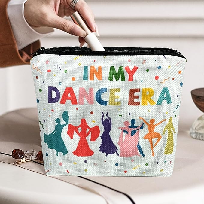 My Dance Era Canvas Zipper Cosmetic Bag, Small Makeup Bag for Women, Friends, Daughter, Sister for Dancers, Dancer Birthday Gifts for Girls (Blue)