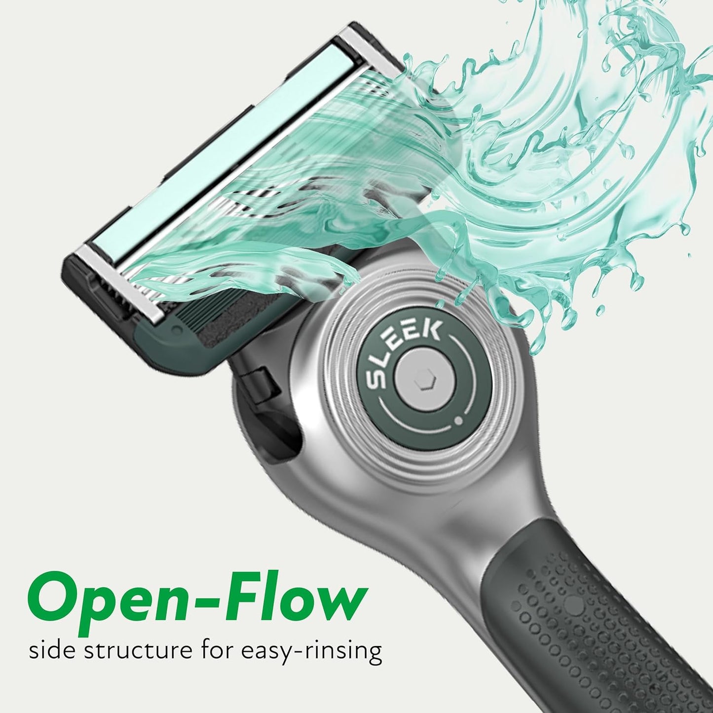 DORCO SLEEK Six Blade Razor System Bundle with Multi-Flex Technology, Ergonomic Handle With Precision Shaving Razor Replacements, 10 Cartridges