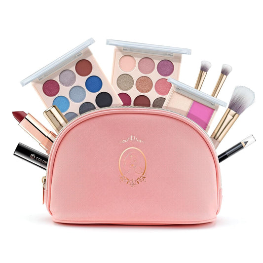 Color Nymph Beginner Makeup Set, Full Starter Cosmetics Set for Teenager Girls with Eyeshadow Palette Blush Lipstick Lip Pencil Eye Pencil Brush Mascara Portable Bag