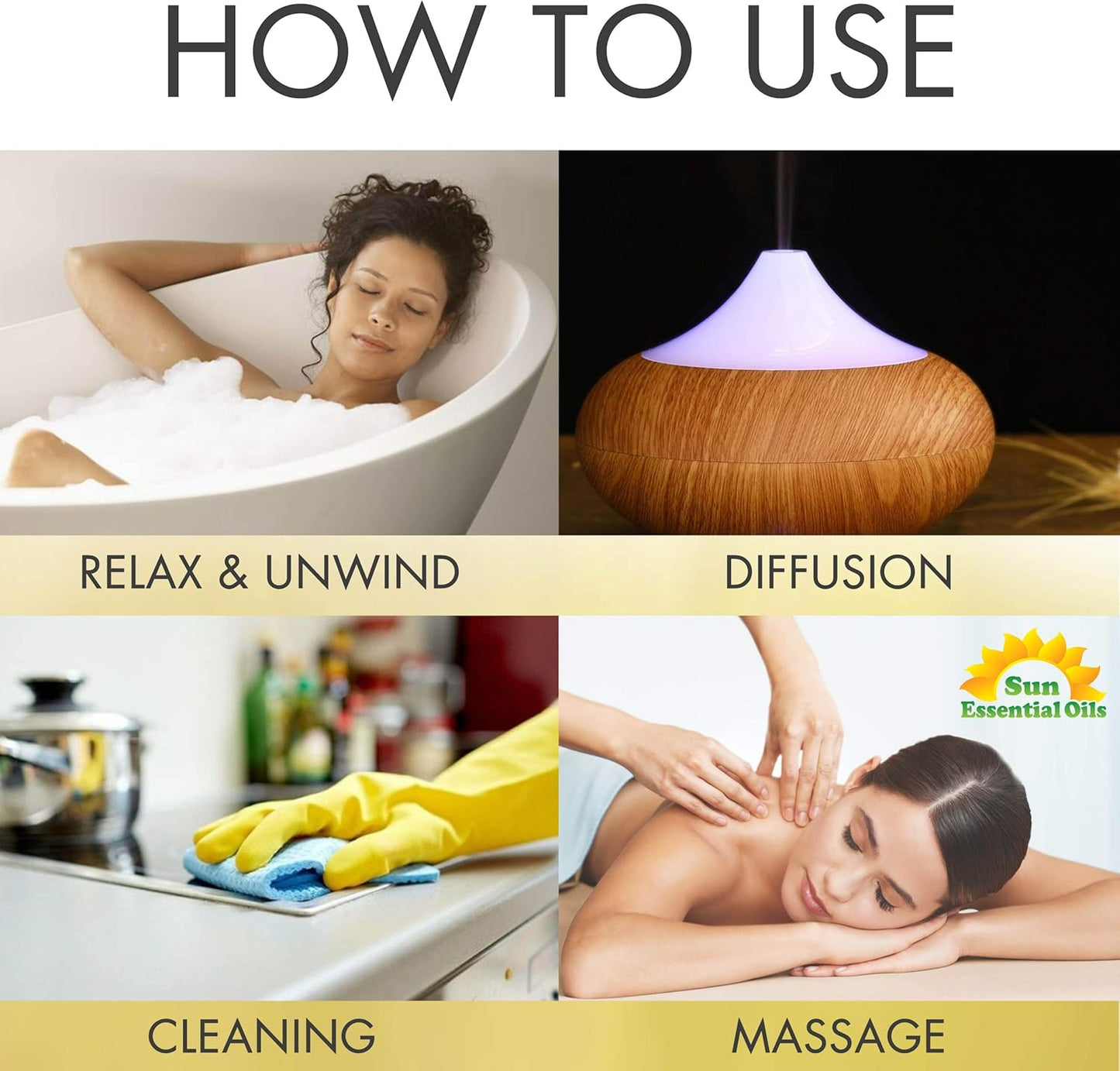 Sun Essential Oils - Clean The Air Essential Oil (Huge 2 Ounce Bottle) Bulk - Aromatherapy Oils