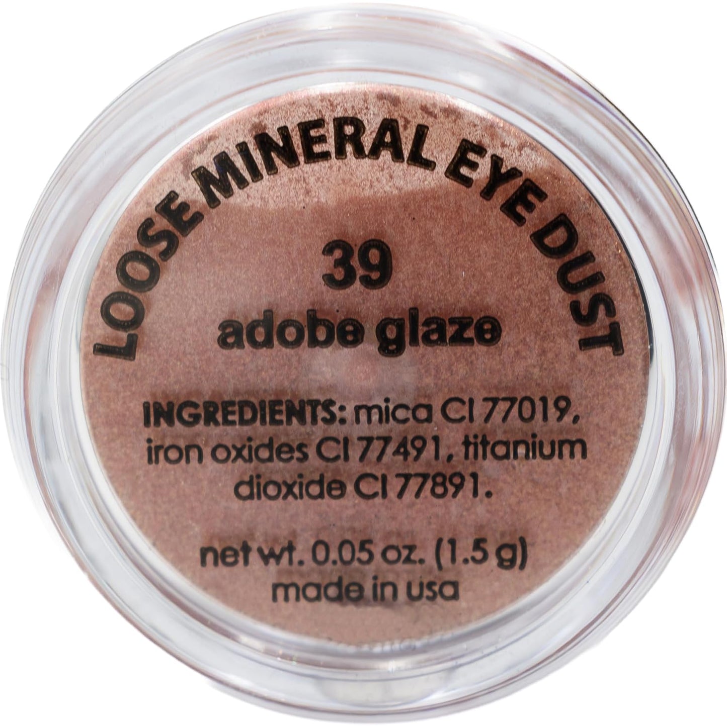 Adobe Glaze Copper Bronze Light Red Pink Loose Eyeshadow Powder Pigment, Single Glitter Mineral Dust Jar Pot, Vegan, Talc & Paraben Free, No Animal Testing & Cruelty Free