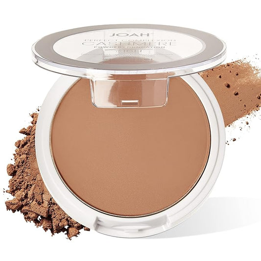 JOAH Perfect Complexion Cashmere Powder Foundation, Medium Face Coverage, Matte Finish, Korean Makeup, Compact Design For Oily & All Skin Types, 16 Hour Wear, Medium with Cool Undertones