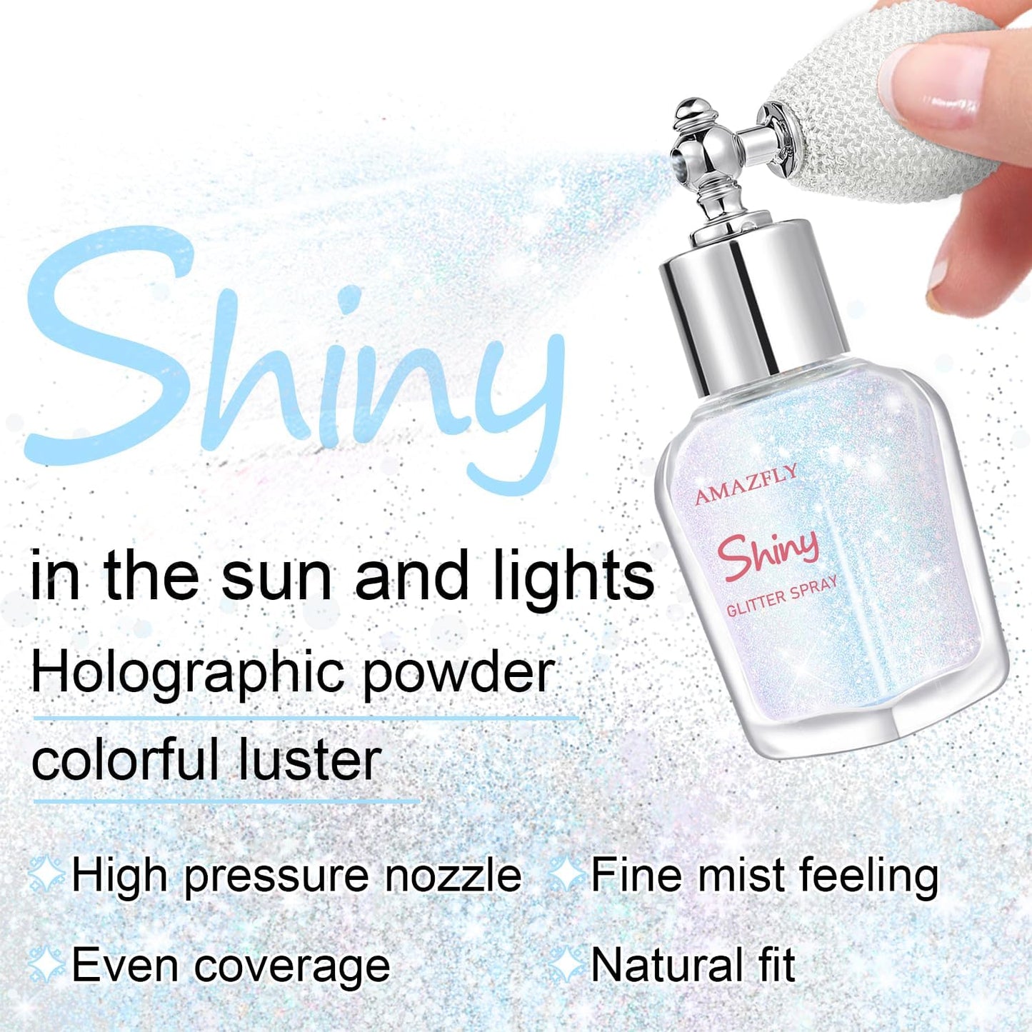 Hair and Body Glitter Spray, Shimmering Powder Sparkle Powder Makeup, Glitter Loose Sparkle Makeup for Body Highlighter,Festival Prom Rave Accessories (Sparkling Pink)