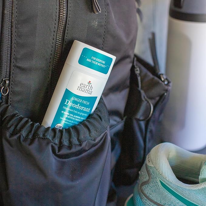 Earth Mama Ginger Fresh Deodorant | Safe for Sensitive Skin, Pregnancy and Breastfeeding, Contains Organic Ginger and Lime, No Baking Soda or Aluminum, 2.65-Ounce