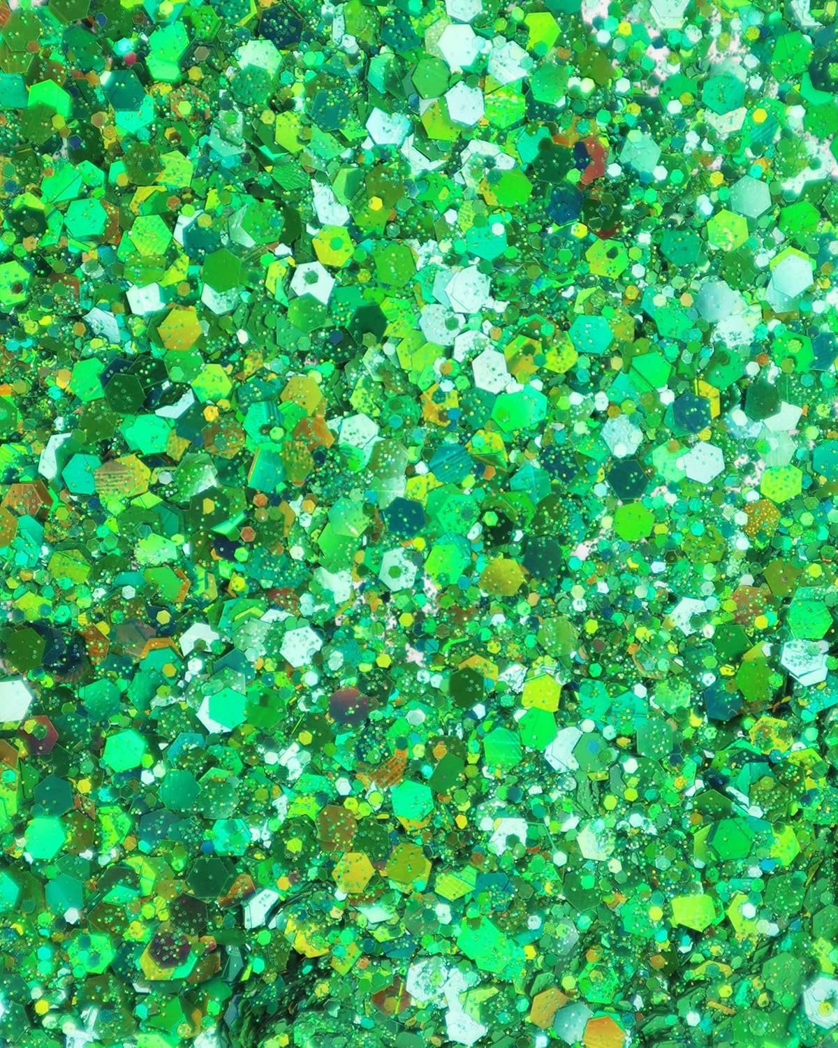 Green Body Glitter - 15g Chunky Holographic Face, Hair, Eye & Body Glitter Set for Women. Rave & Festival Accessories
