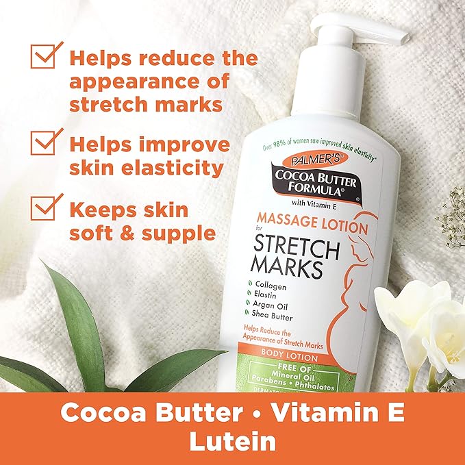 Palmer's Cocoa Butter Formula Massage Lotion for Stretch Marks and Pregnancy Skin Care, 6.5 Ounces (Pack of 3)