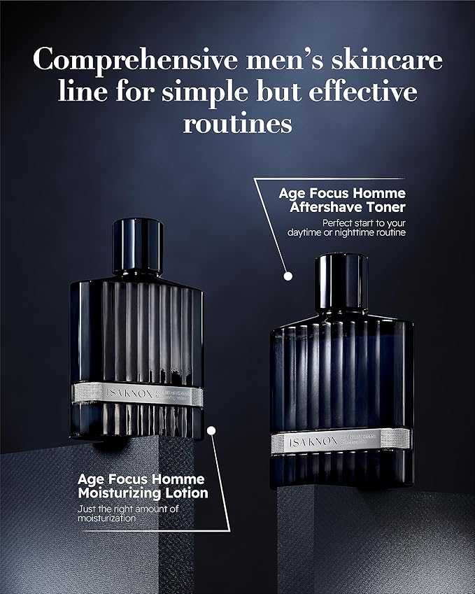 ISA KNOX Age Focus Homme (Premium Skincare Gift Set, 12.2fl oz) - Even Skin Tone & Wrinkle Care. Toner and Lightweight Moisturizer Set , Niacinamide, Adenosine | Korean Skincare,